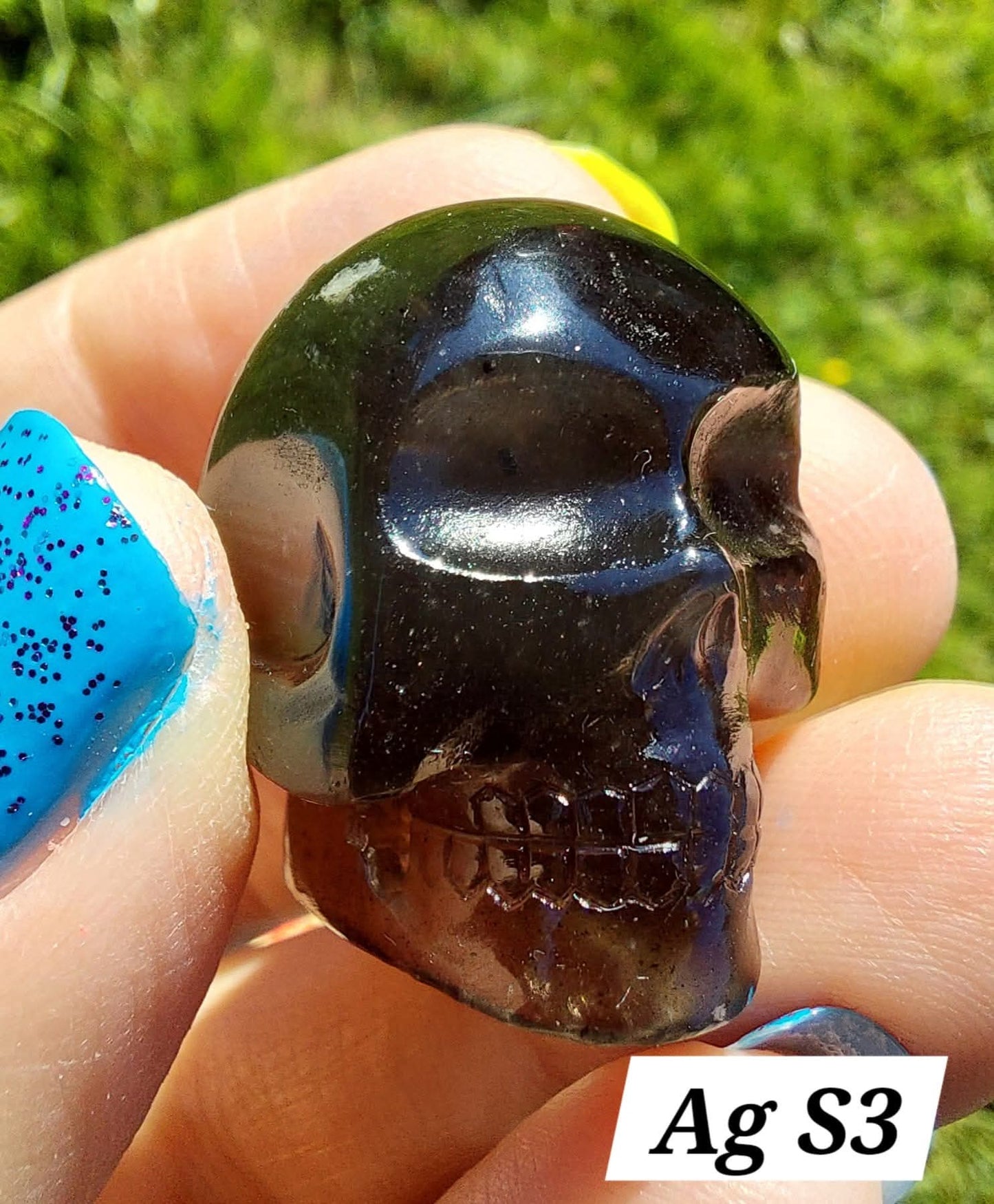 Agni Manitite SKULL Carving, 13.06g, Crystal (Ref: Ag S3)