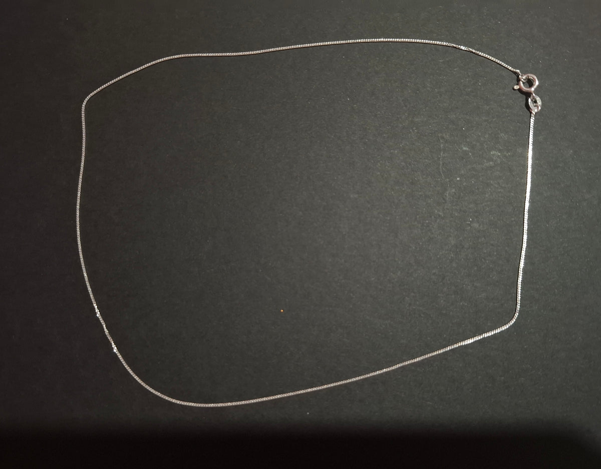 Curb Diamond cut, 0.9mm, 16 inch, 925 Silver CHAIN (Ref: Chain-1)