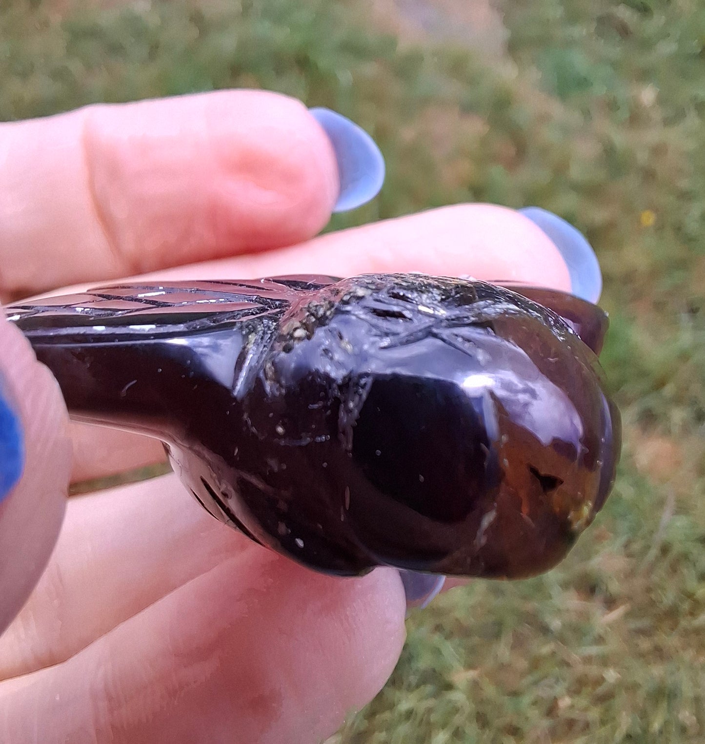 Red Amber Honey Bee Carving, 9.63g, Fossil (Ref: Bee28)