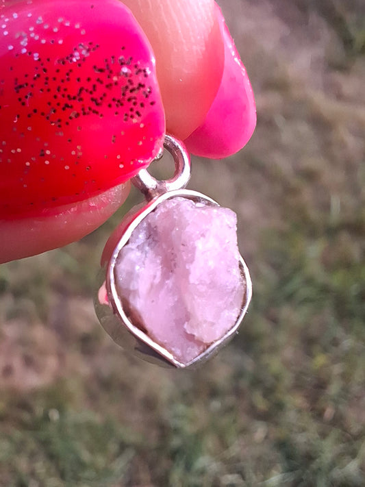 Pink Tourmaline Pendant, 925 Silver, Crystal (Ref: PT91)