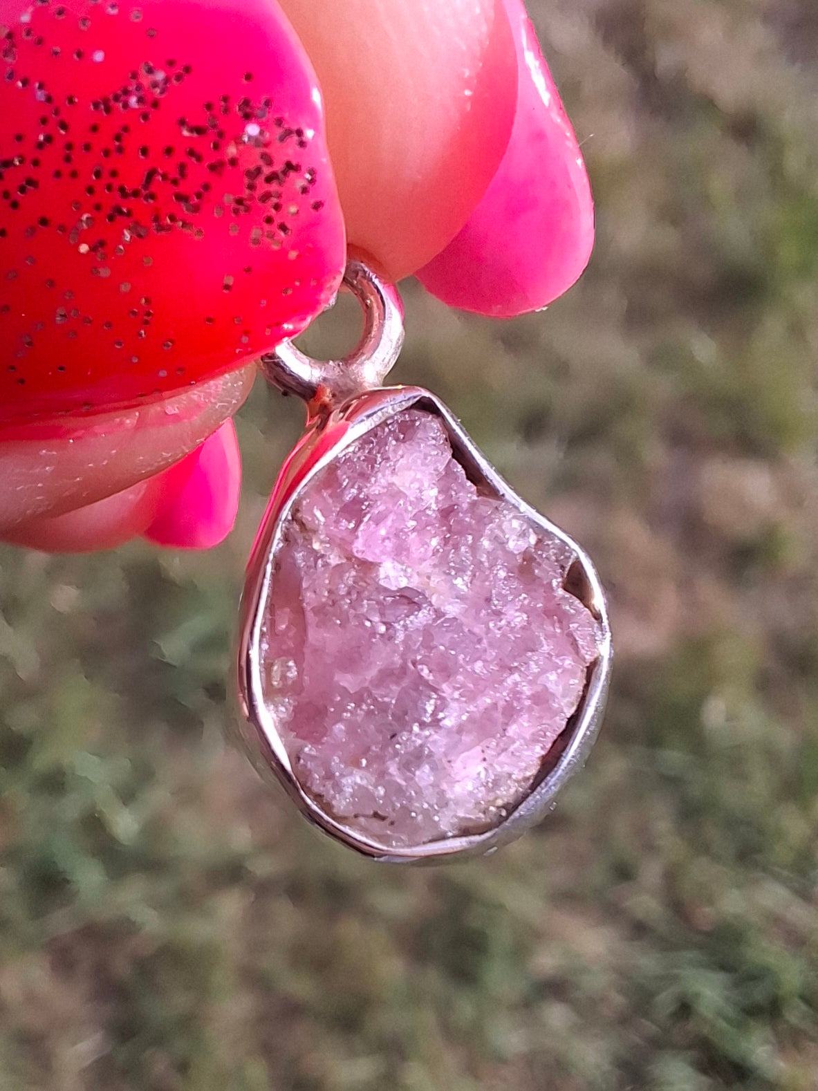 Pink Tourmaline Pendant, 925 Silver, Crystal (Ref: PT30)