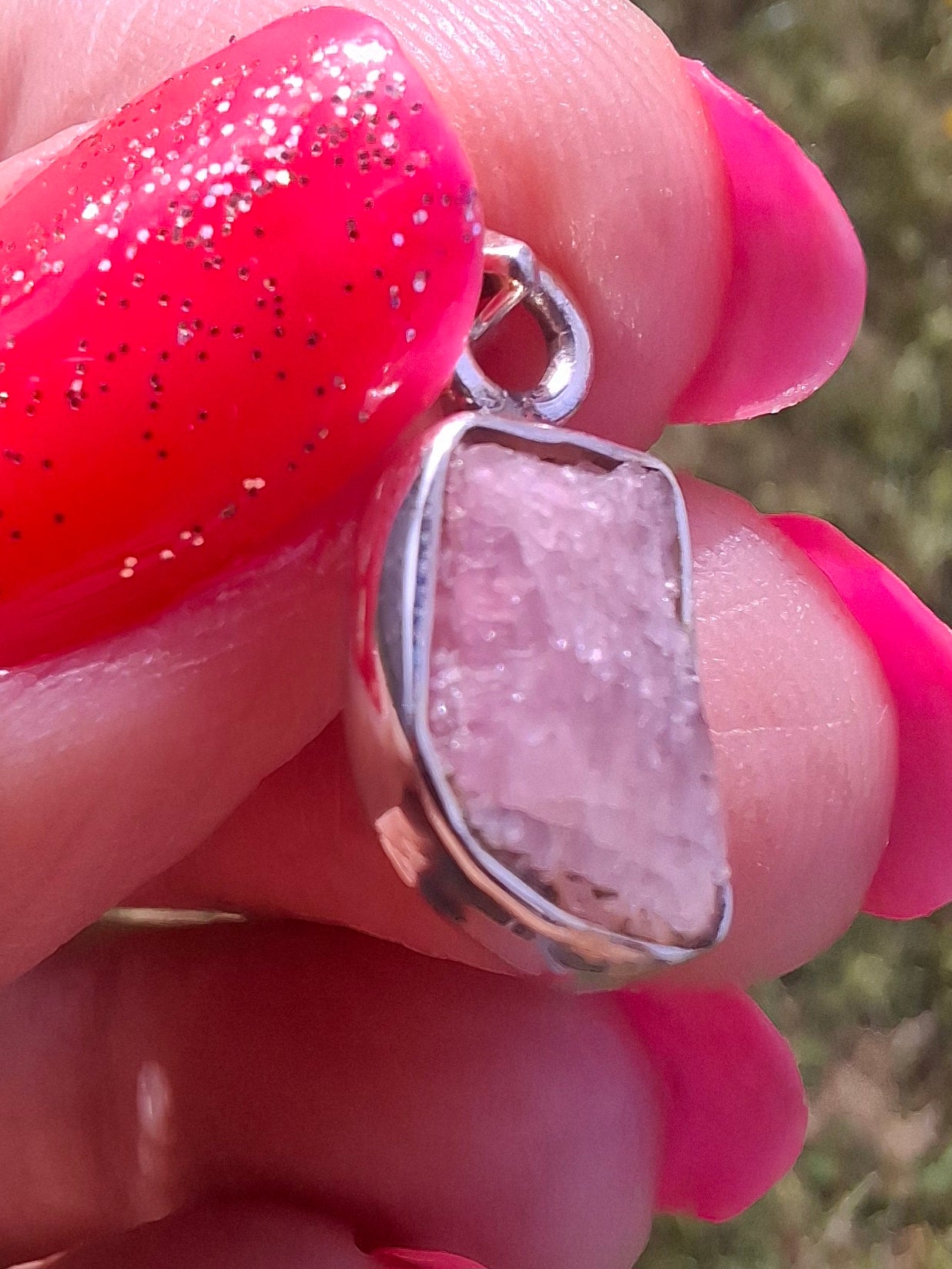 Pink Tourmaline Pendant, 925 Silver, Crystal (Ref: PT41)