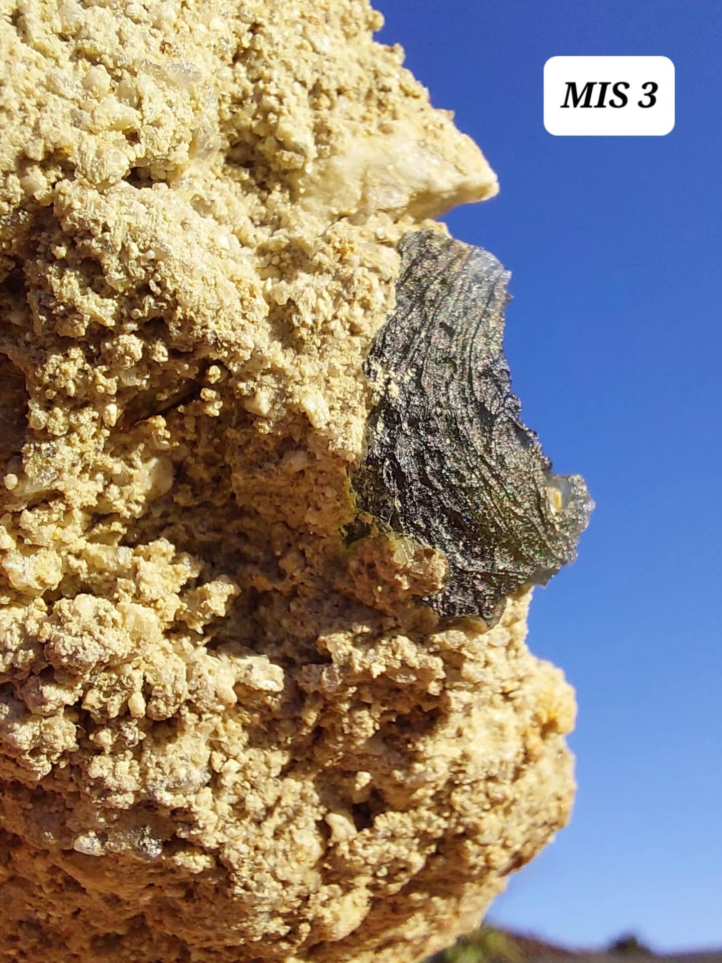 Moldavite In-Situ (in matrix), Besednice, Est- 3g, Tektite (Ref: MIS3)