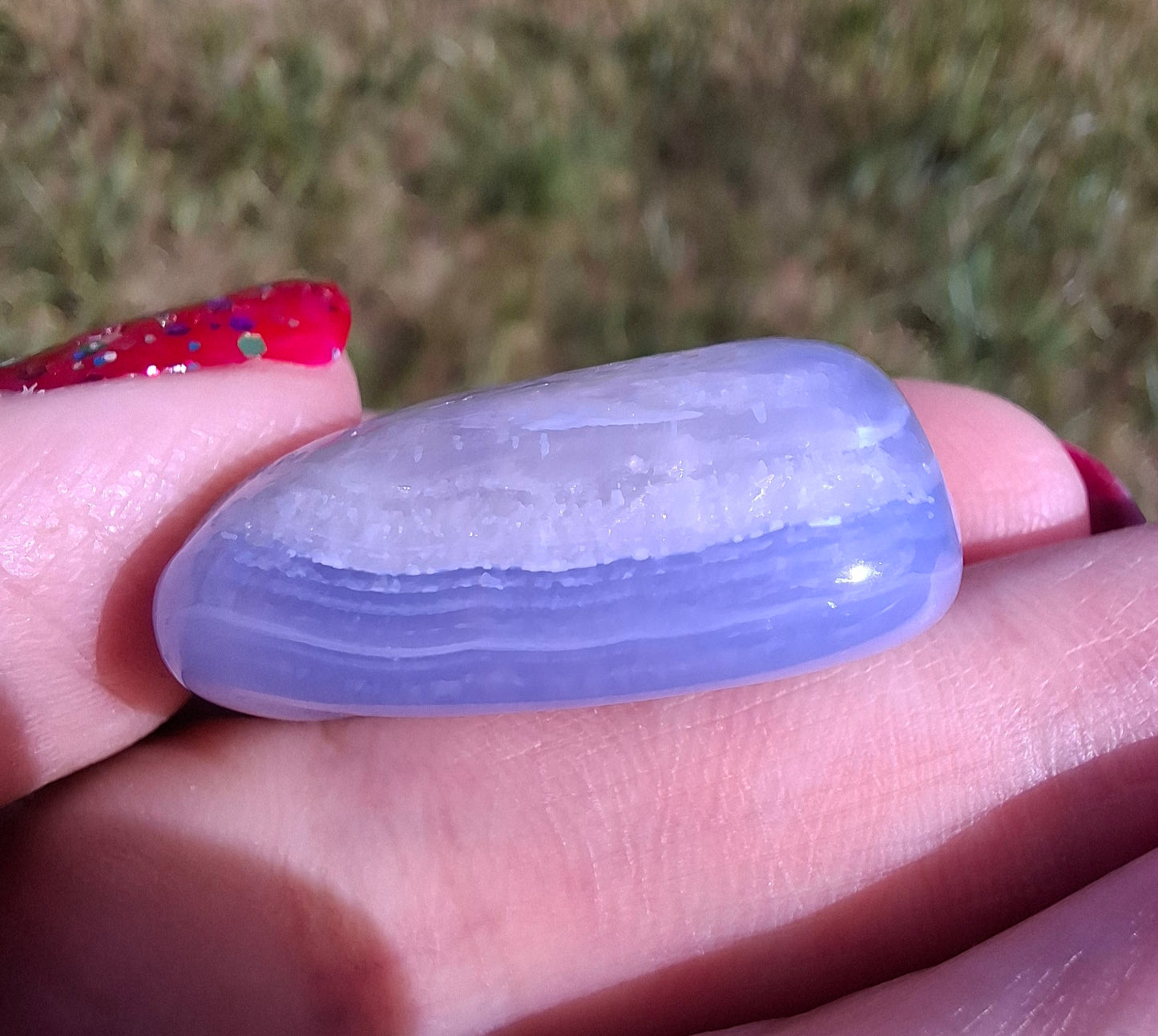 Blue Lace Agate, Tumble Stone, Crystal (Ref: T137)