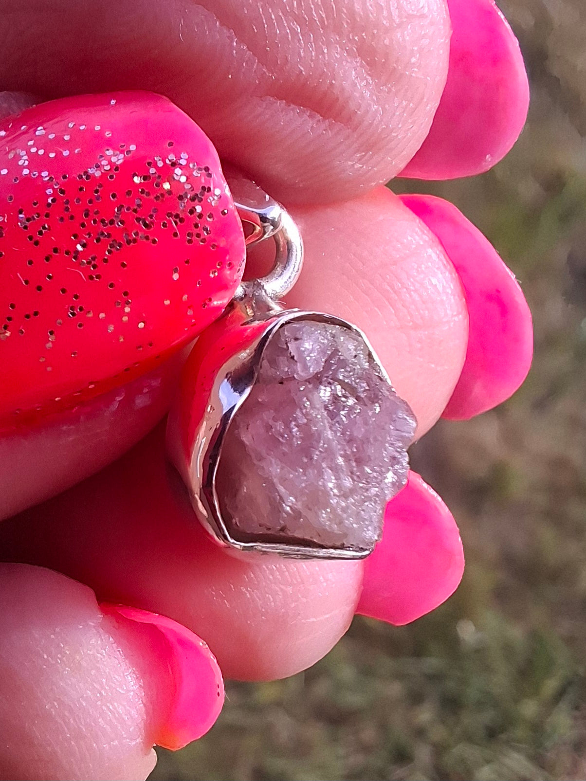 Pink Tourmaline Pendant, 925 Silver, Crystal (Ref: PT72)