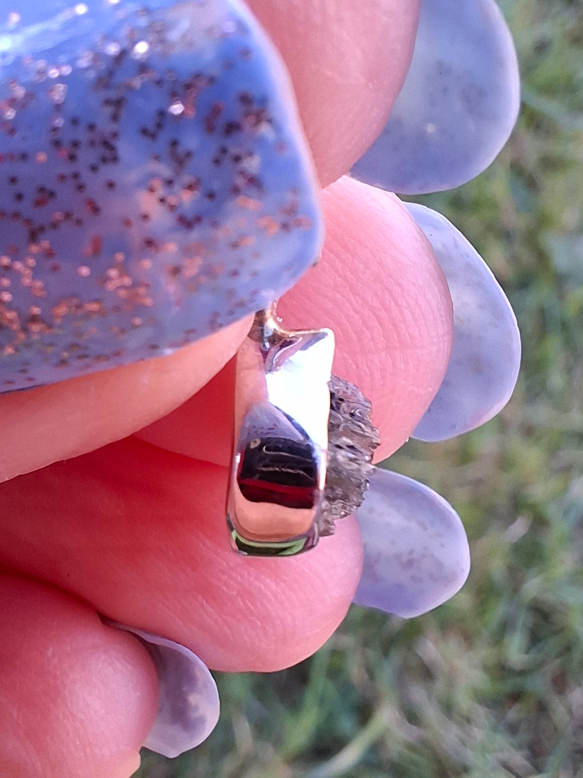 Moldavite Pendant, 925 Silver, Tektite (Ref: P85)