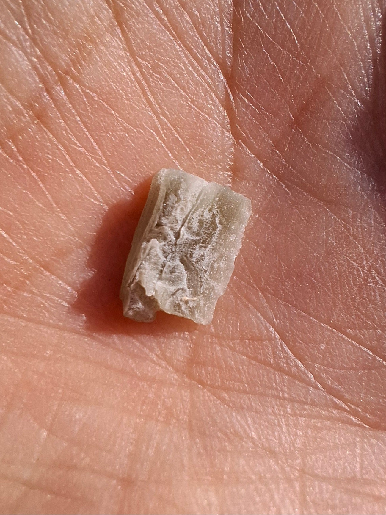 Moldavite tiny piece, SNOWFLAKE, FROSTED, BRUSNA, 0.18g, Tektite (Ref: 1496)