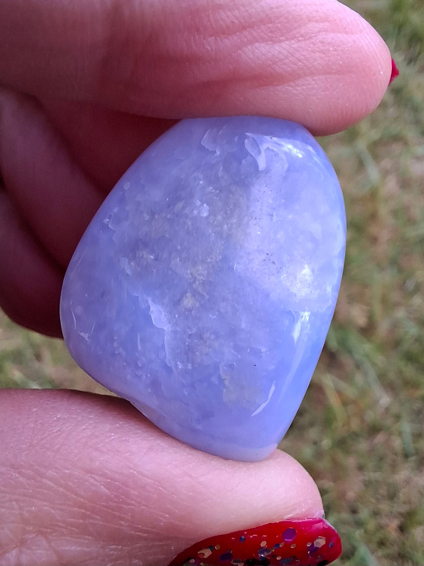 Blue Lace Agate, Tumble Stone, Crystal (Ref: T139)