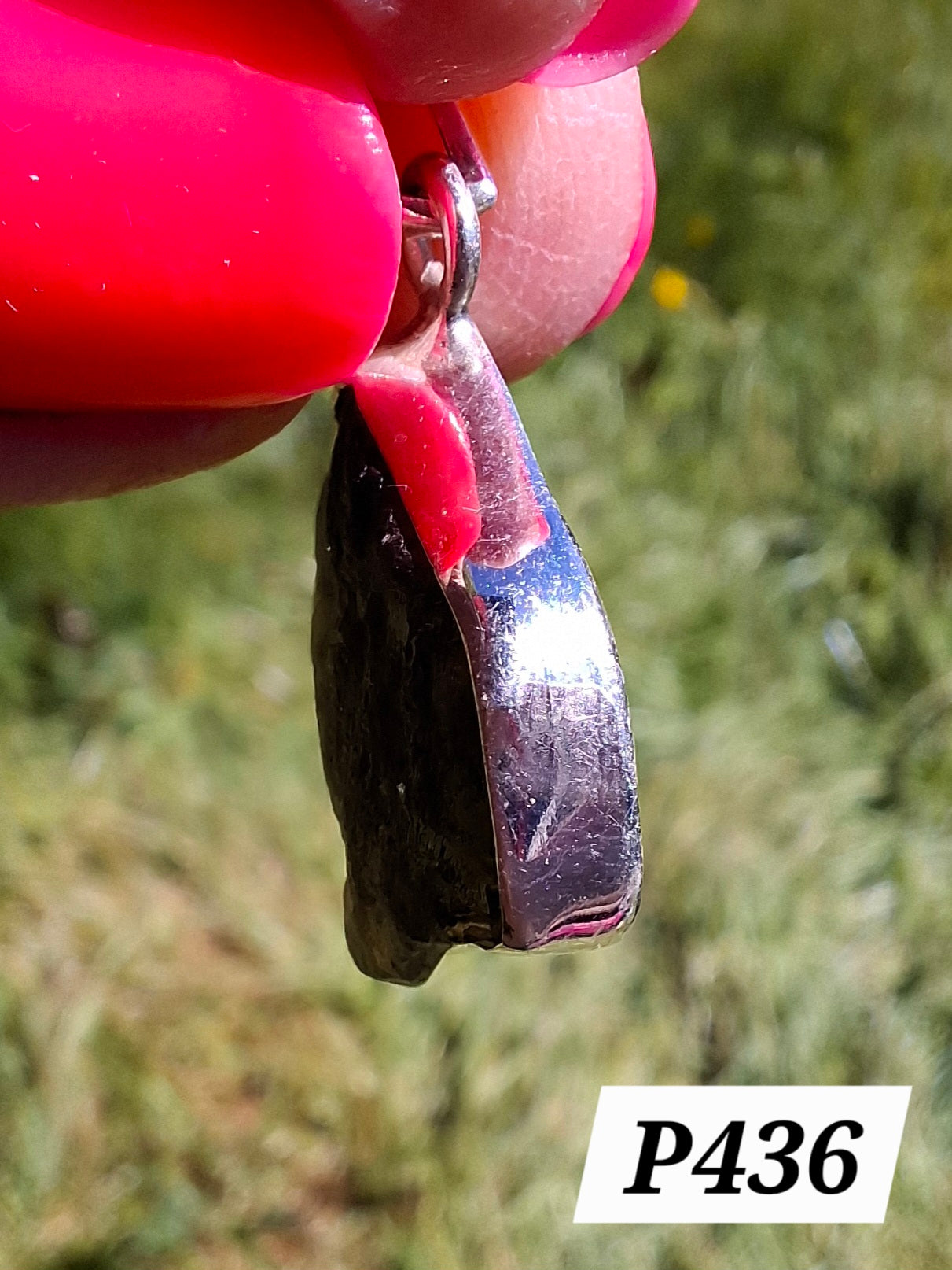 Moldavite Pendant, 925 Silver, Tektite (Ref: P436)