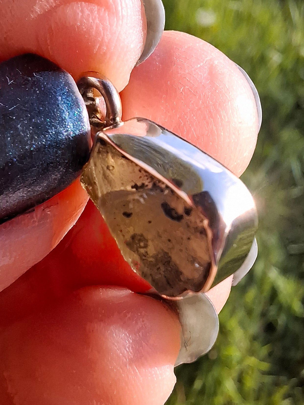 Moldavite Pendant, 925 Silver, Tektite (Ref: P6)