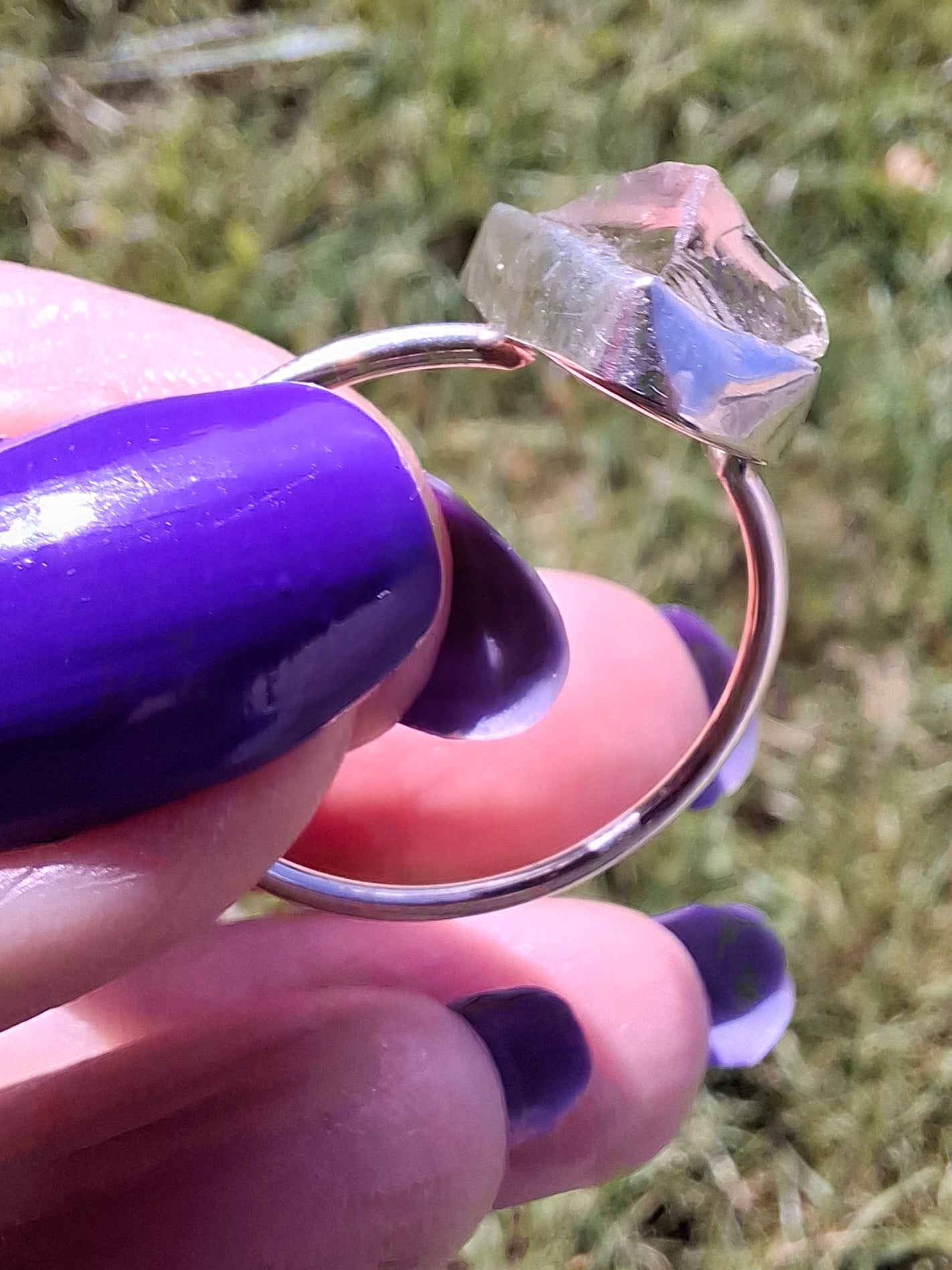 Libyan Desert Glass Ring, size W, 925 Silver, Tektite (Ref: LR61)