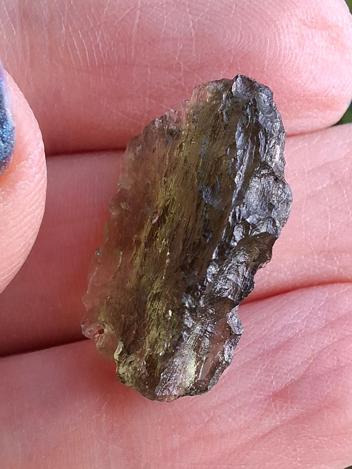 Moldavite Piece, NESMEN LES, 1.90g, Tektite (Ref: 848)