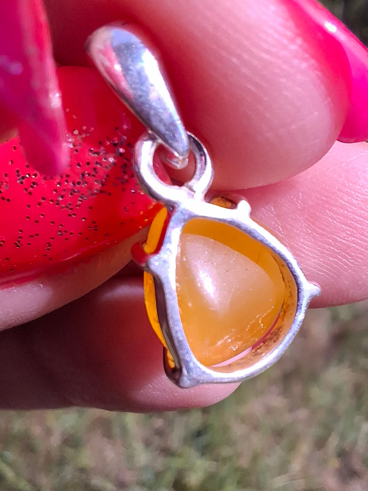 Baltic Amber Pendant, 925 Silver, Fossil (Ref: AP18)