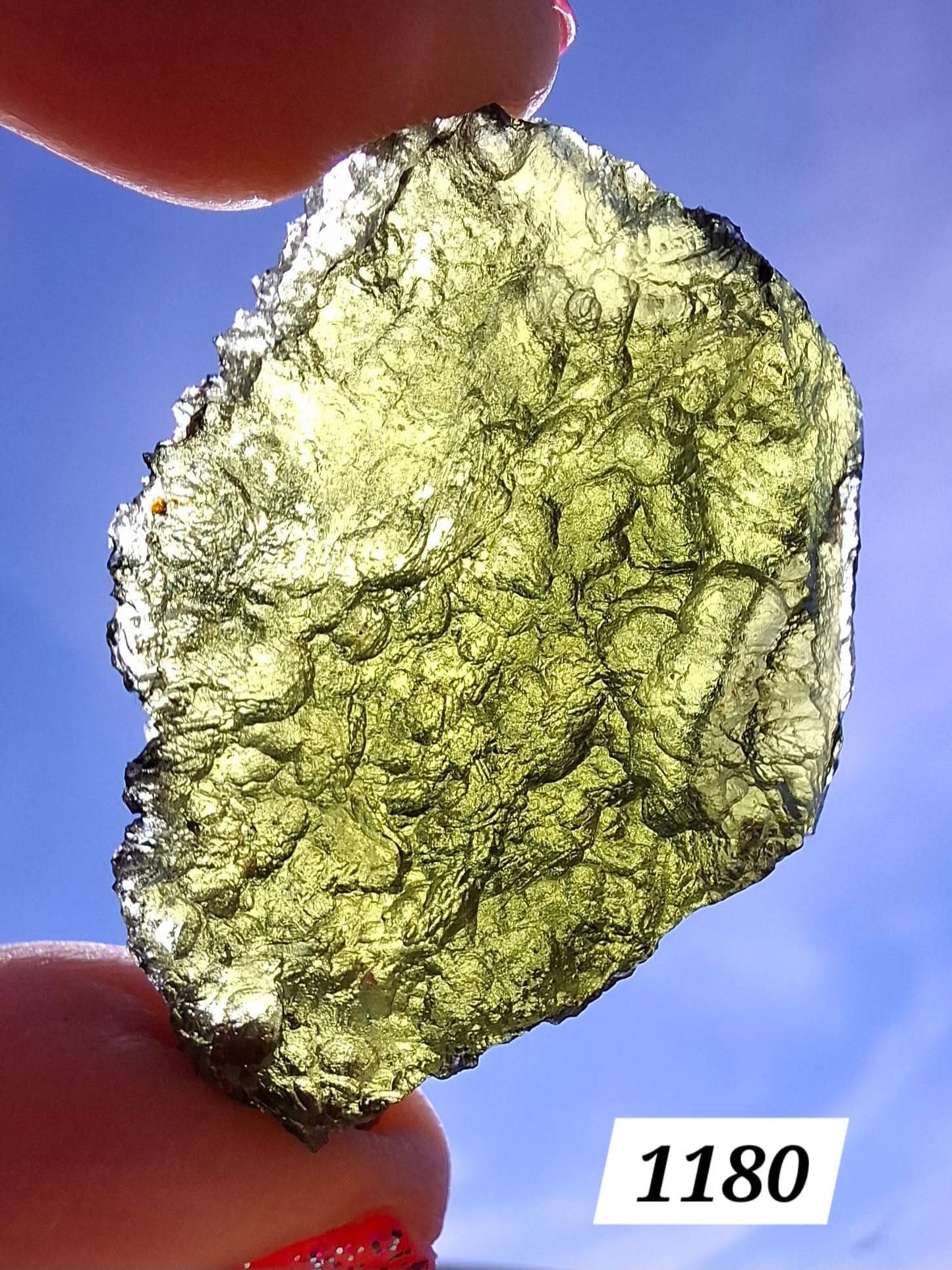 Moldavite Piece, CHLUM MAROUSKOVO POLE, 15.55g, Tektite (Ref: 1180)