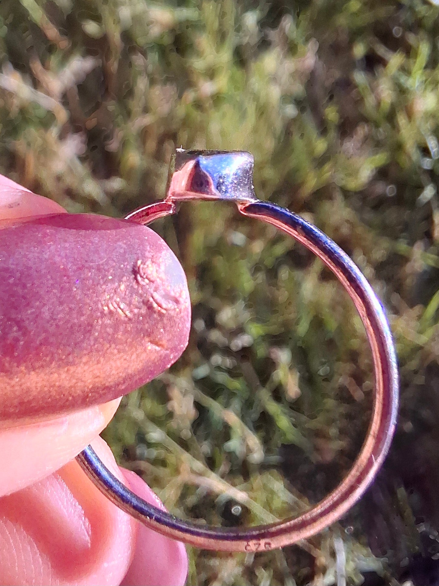 Moldavite Ring, size large T, 925 Silver, Tektite (Ref: R70)