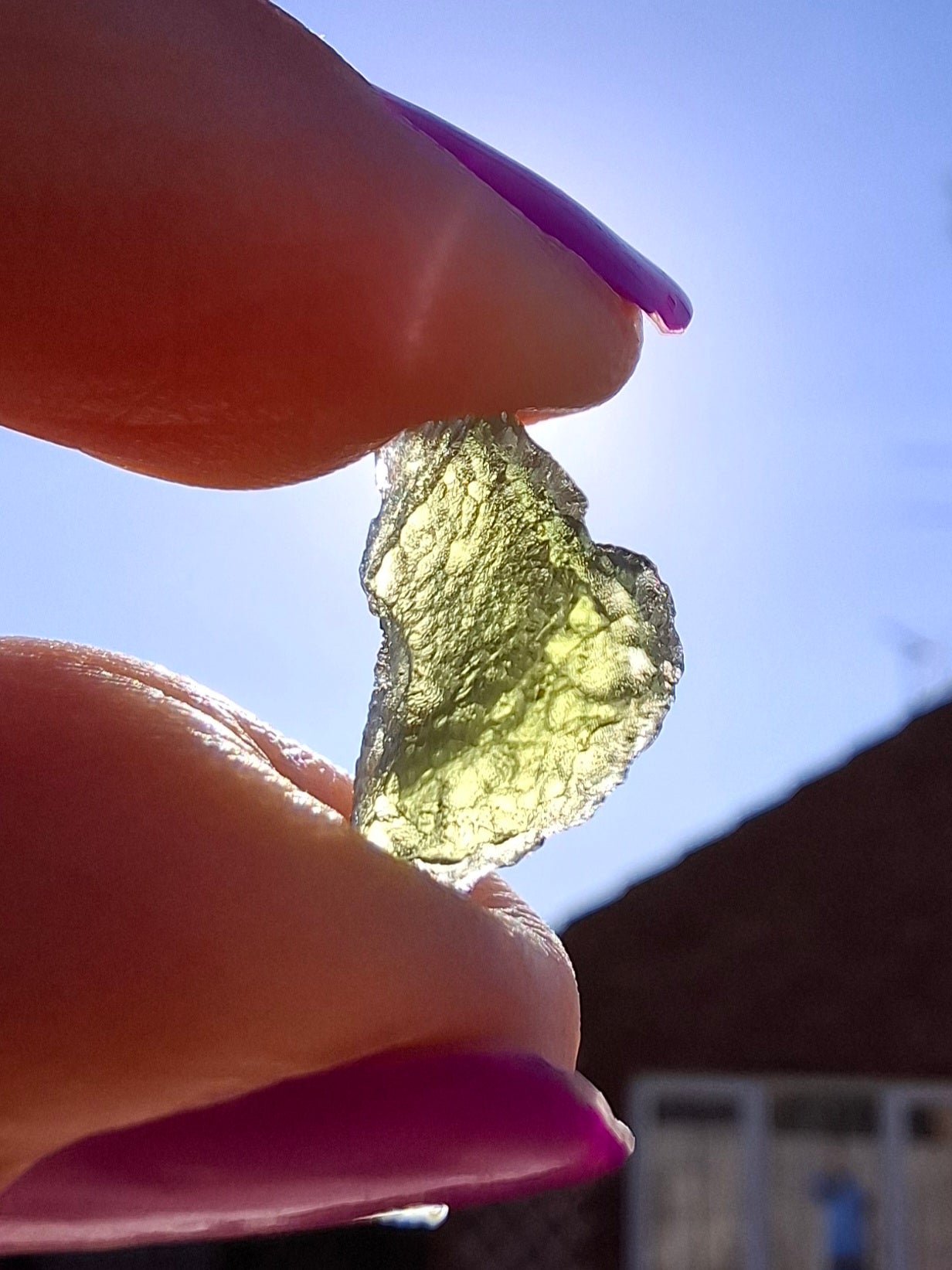 Moldavite Piece, 0.82g, Tektite (Ref: 1456)