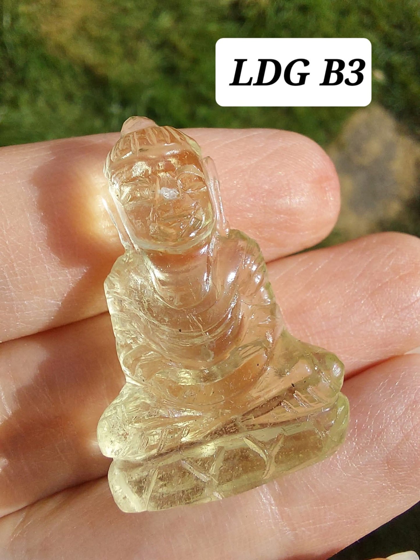 Libyan Desert Glass BUDDHA Carving, 6.80g, Tektite (Ref: LDG B3)