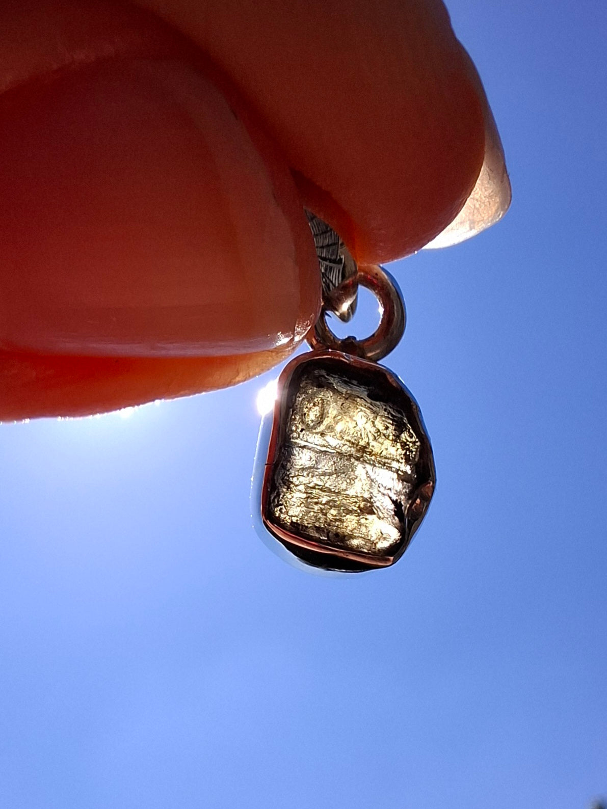 Moldavite Pendant, 925 Silver, Tektite (Ref: P44)