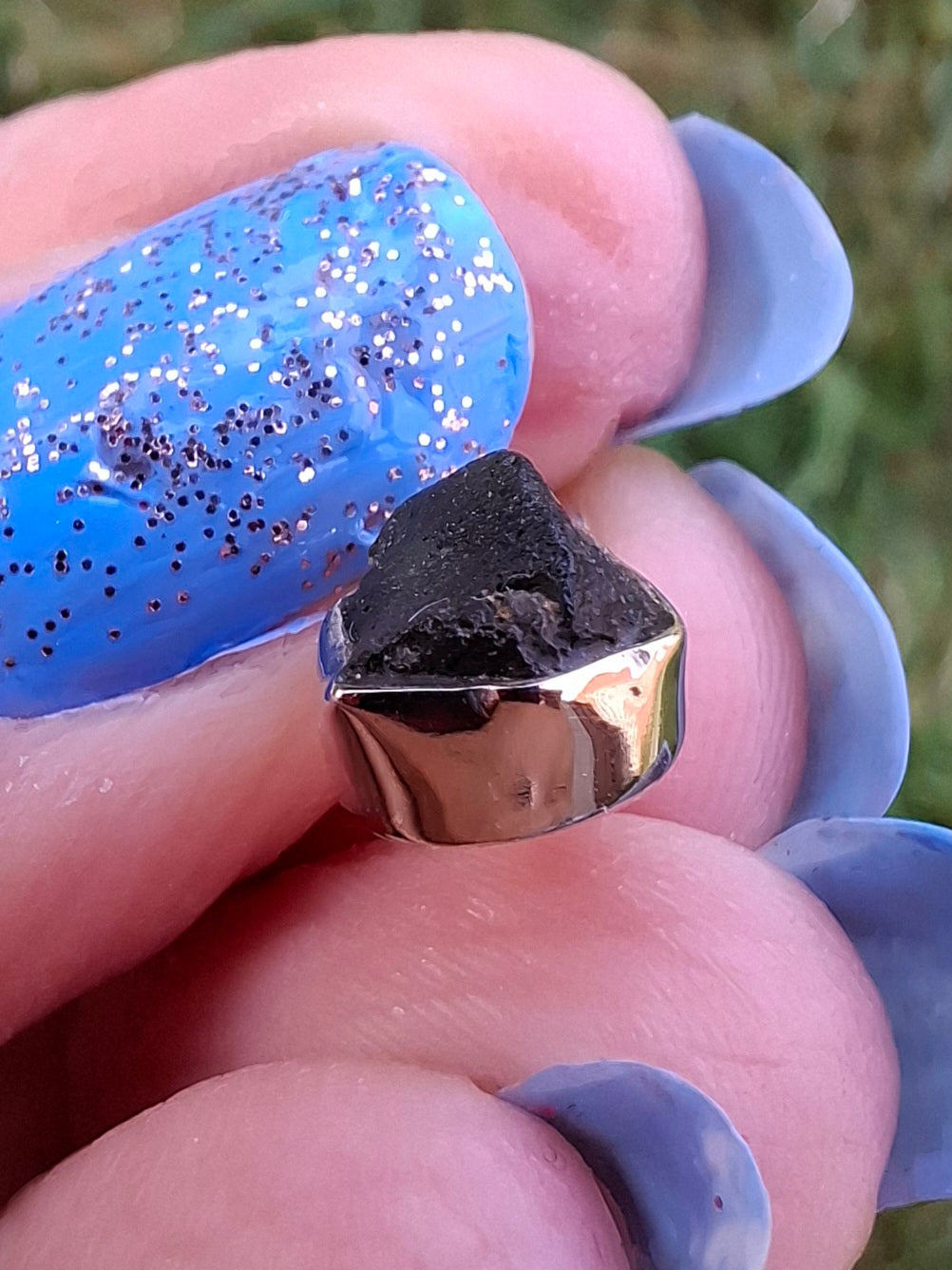 Moldavite Pendant, 925 Silver, Tektite (Ref: P59)