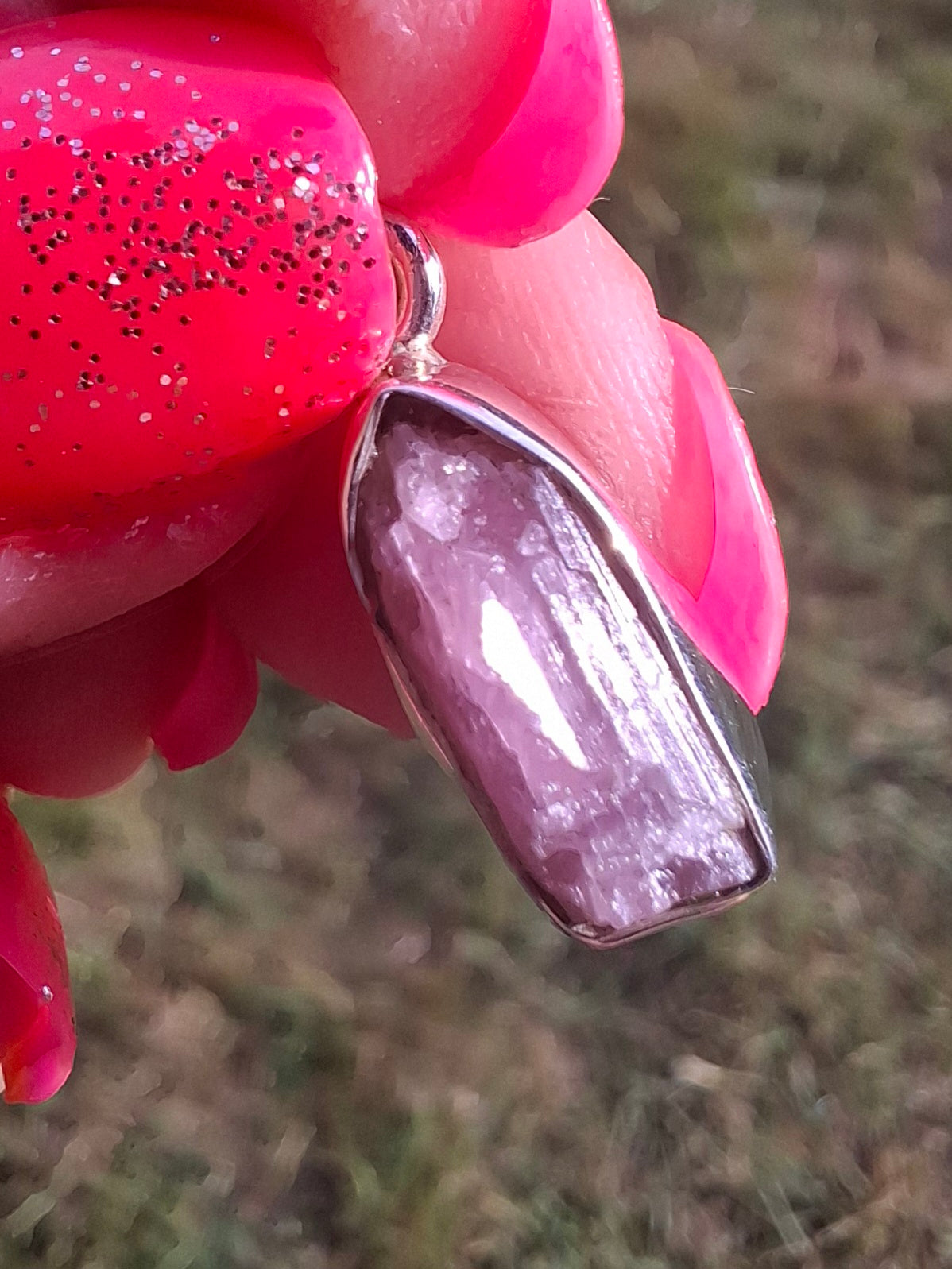 Pink Tourmaline Pendant, 925 Silver, Crystal (Ref: PT54)