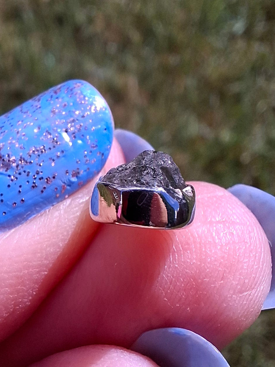 Moldavite Pendant, 925 Silver, Tektite (Ref: P73)