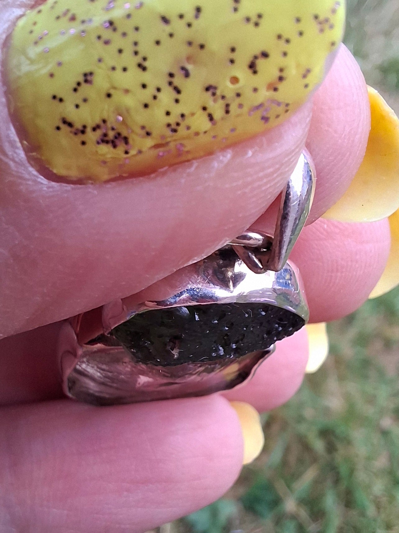 Moldavite & Libyan Desert Glass Pendant, 925 Silver, Tektite (Ref: MLP14)
