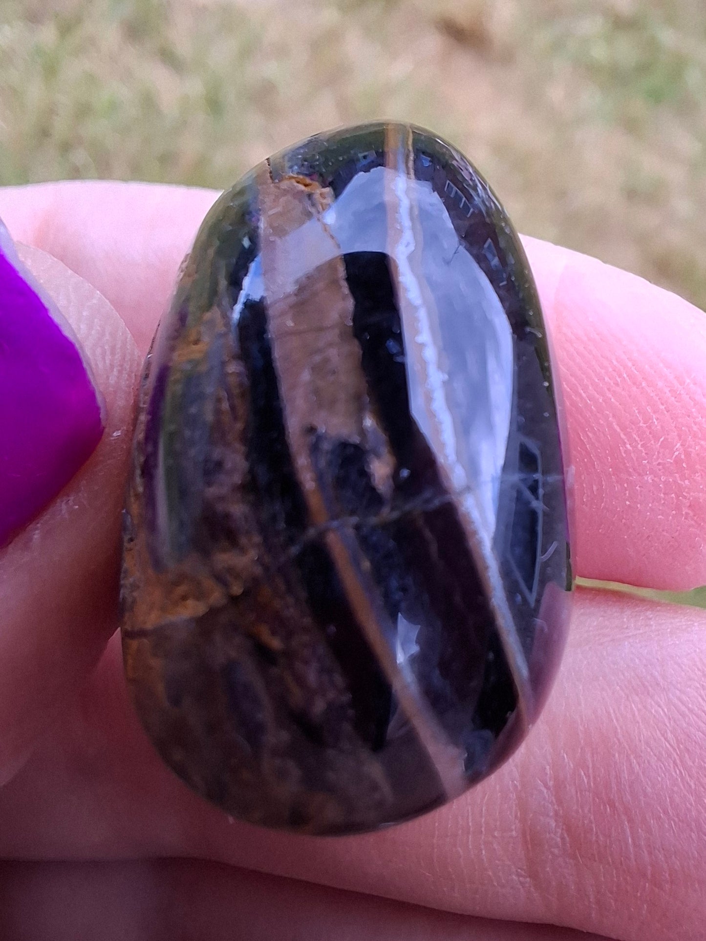 Blue Tigers Eye, Tumble Stone, Crystal (Ref: T24)