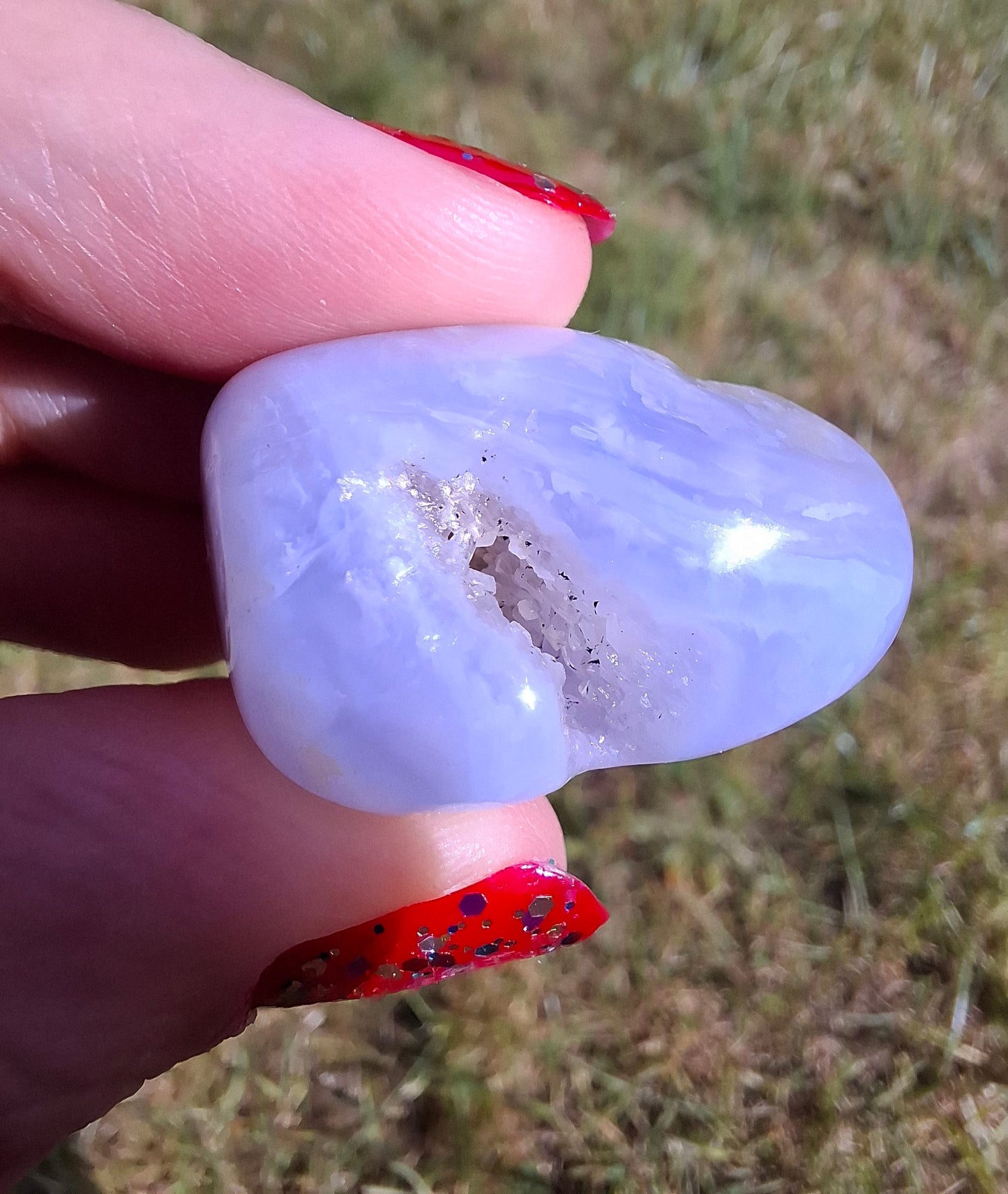Blue Lace Agate, Tumble Stone, Crystal (Ref: T143)