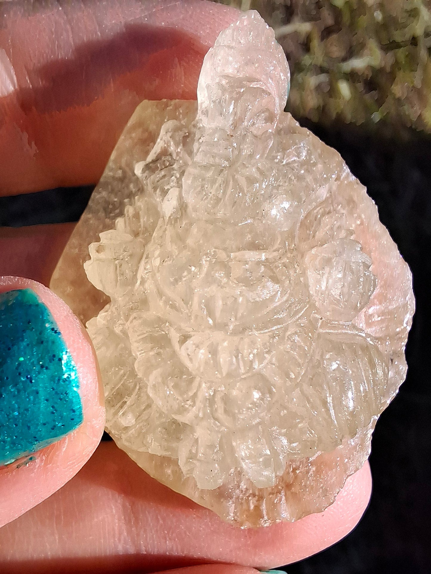Libyan Desert Glass GANESHA carving, 20.76g, Tektite (Ref: Ganesha4)