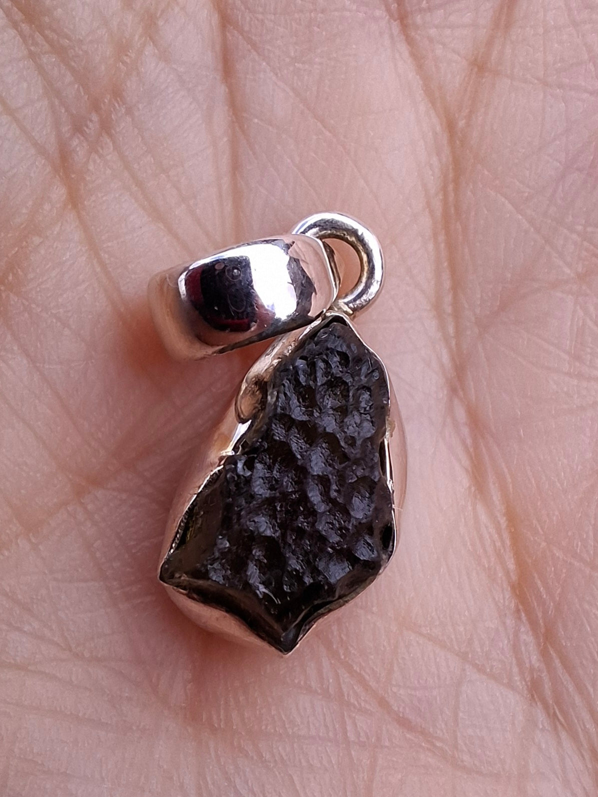 Moldavite Pendant, 925 Silver, Tektite (Ref: P71)
