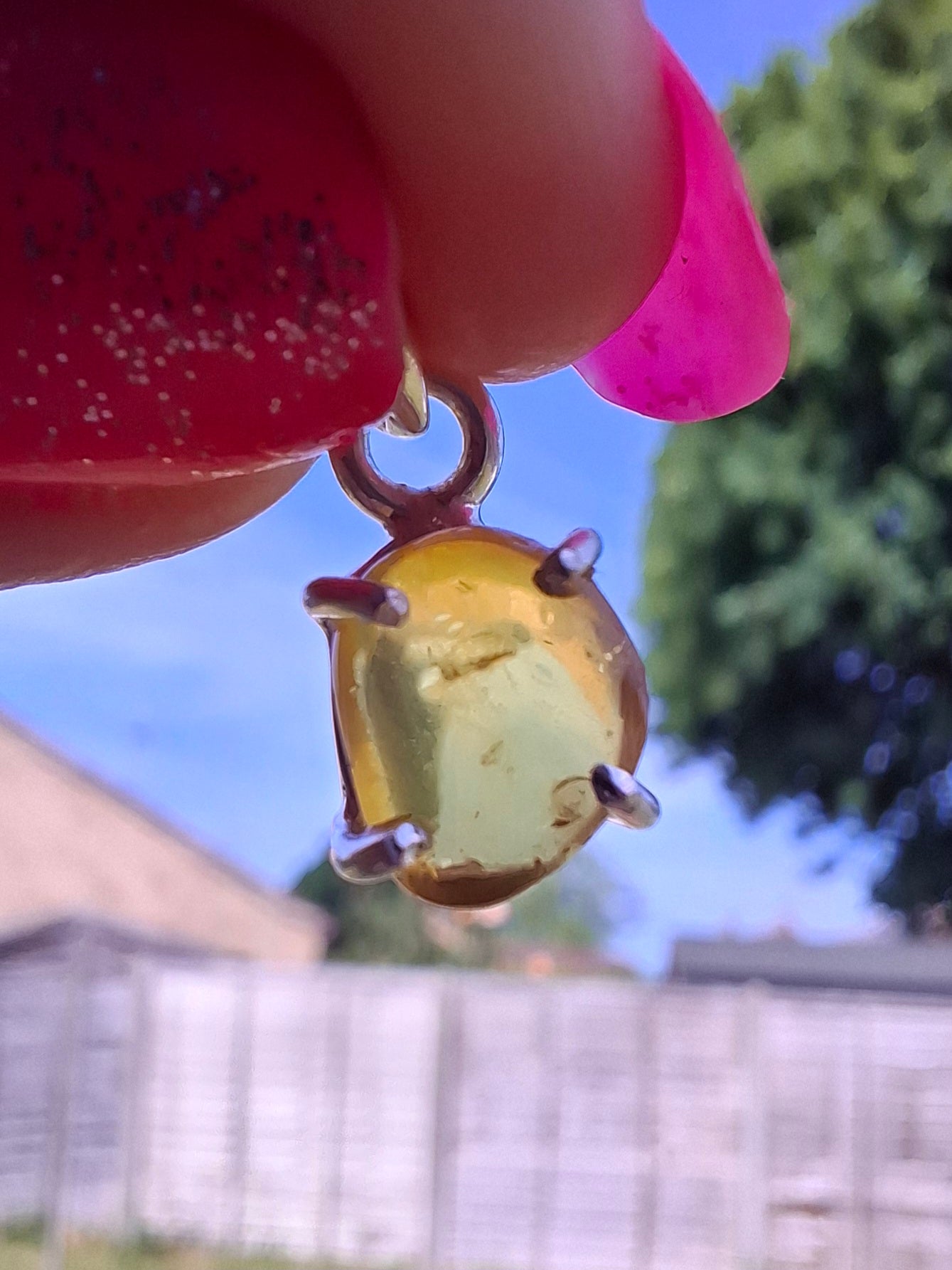 Baltic Amber Pendant, 925 Silver, Fossil (Ref: AP16)