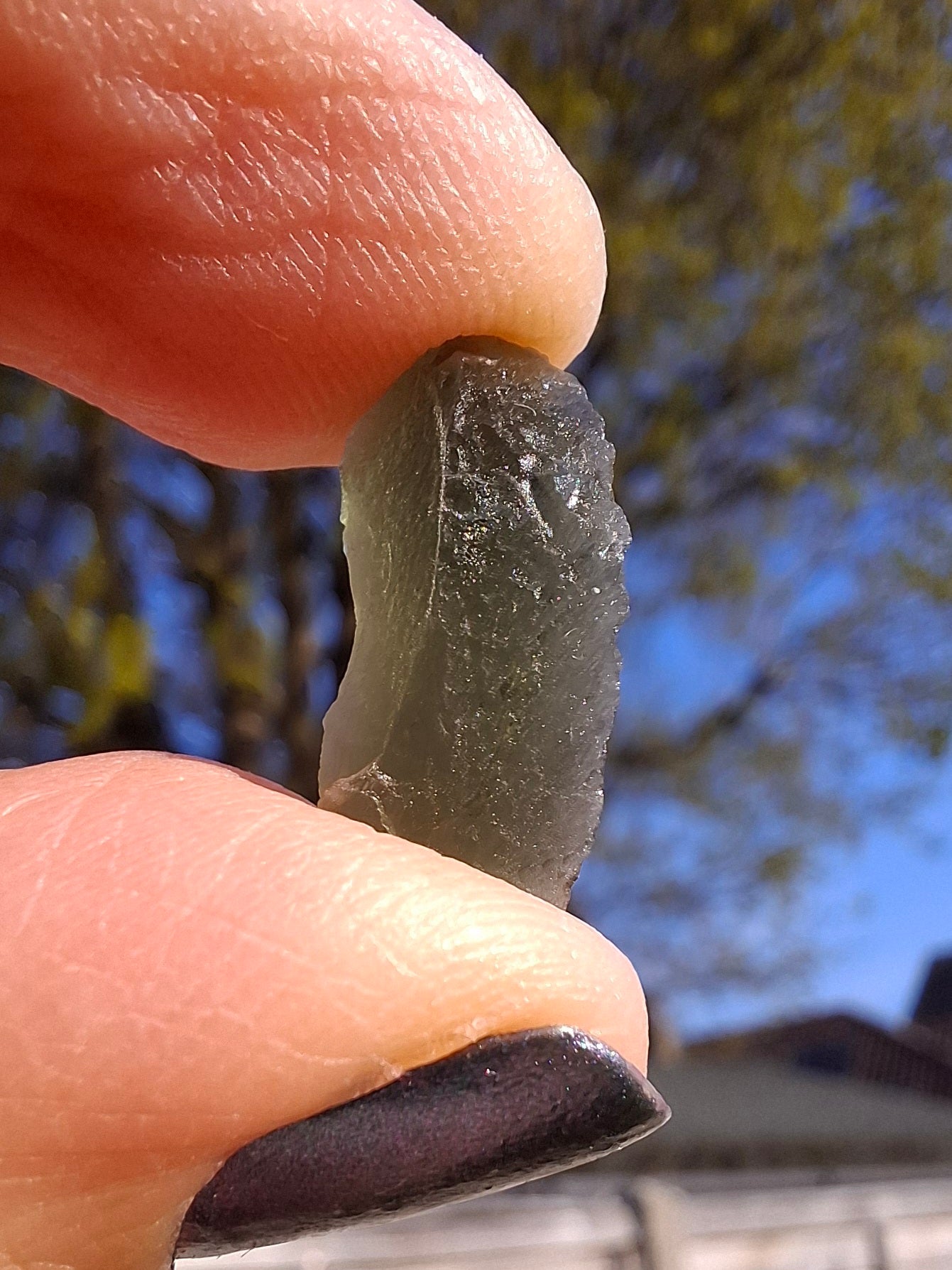 Moldavite Piece, 0.98g, Tektite (Ref: 1380)