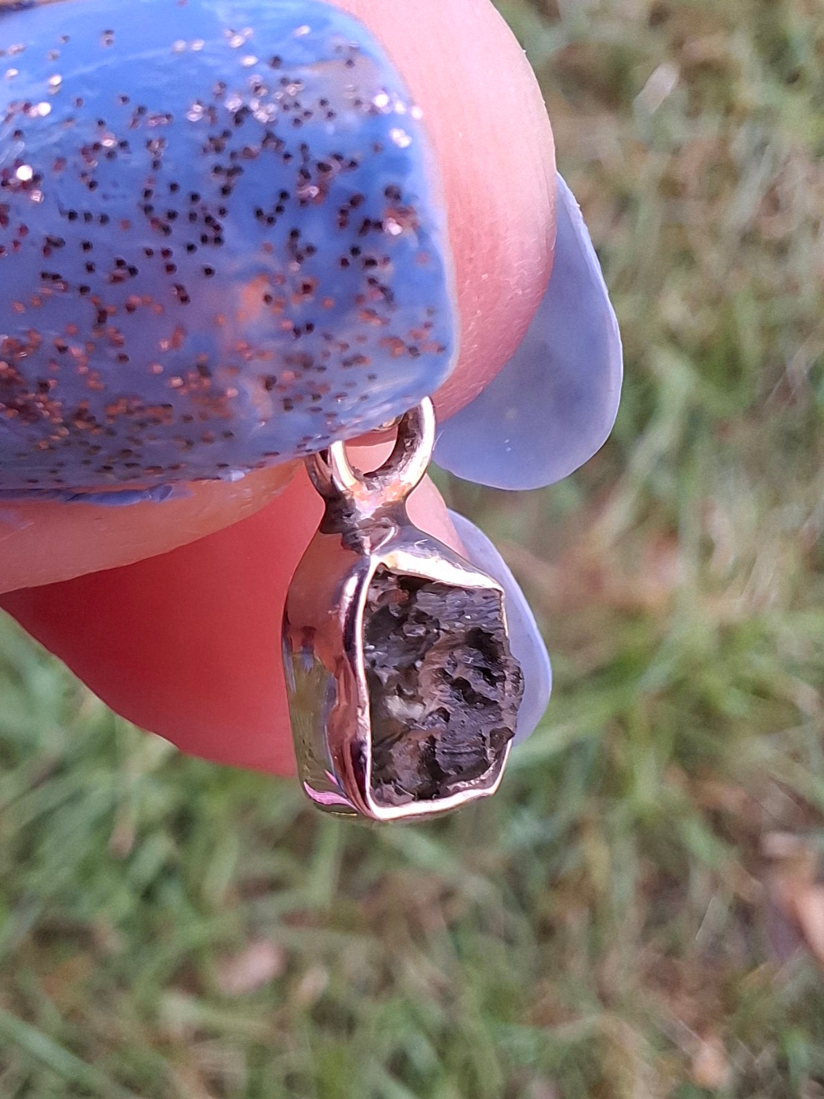 Moldavite Pendant, 925 Silver, Tektite (Ref: P53)