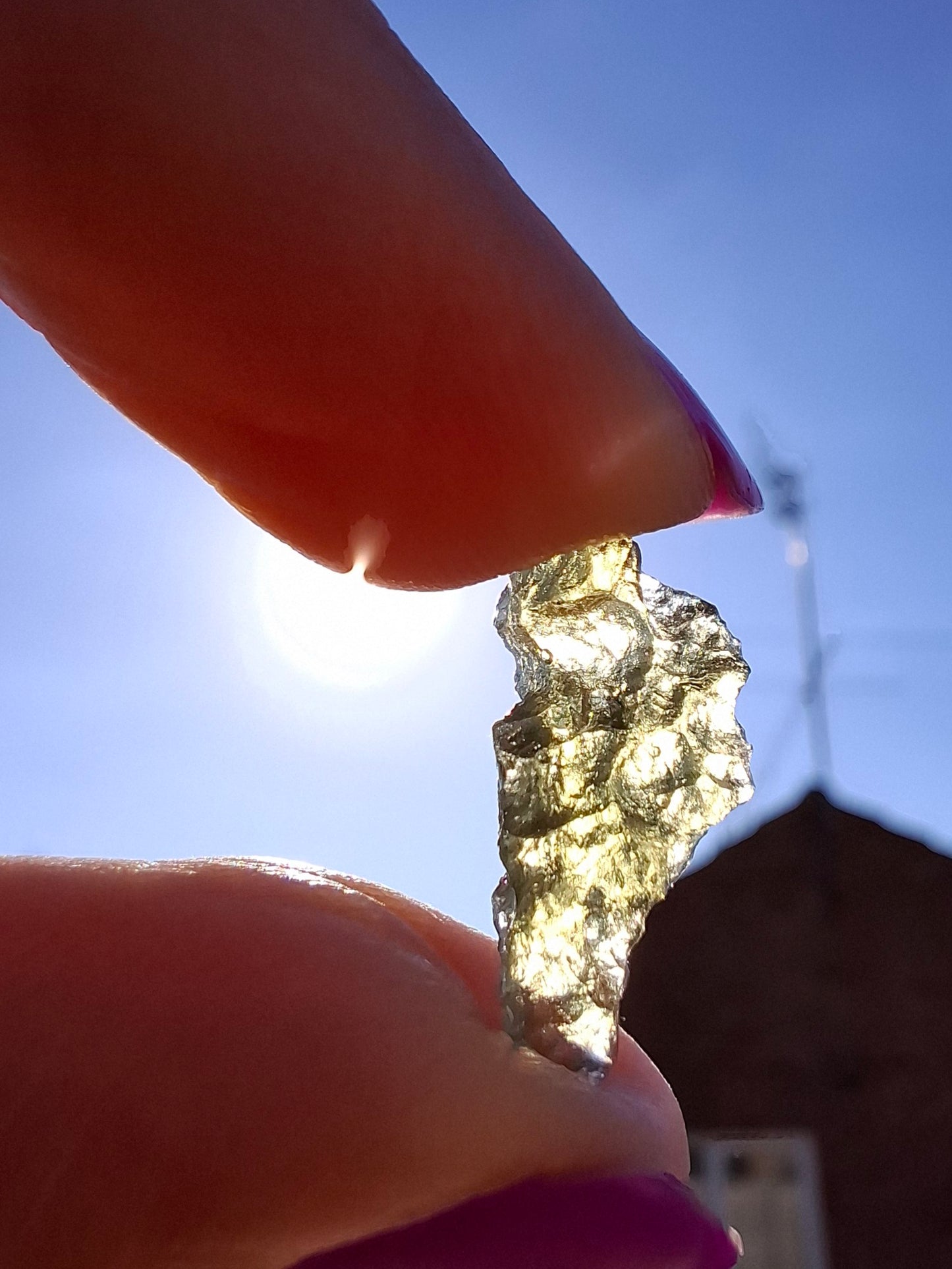 Moldavite Piece, 0.61g, Tektite (Ref: 1457)