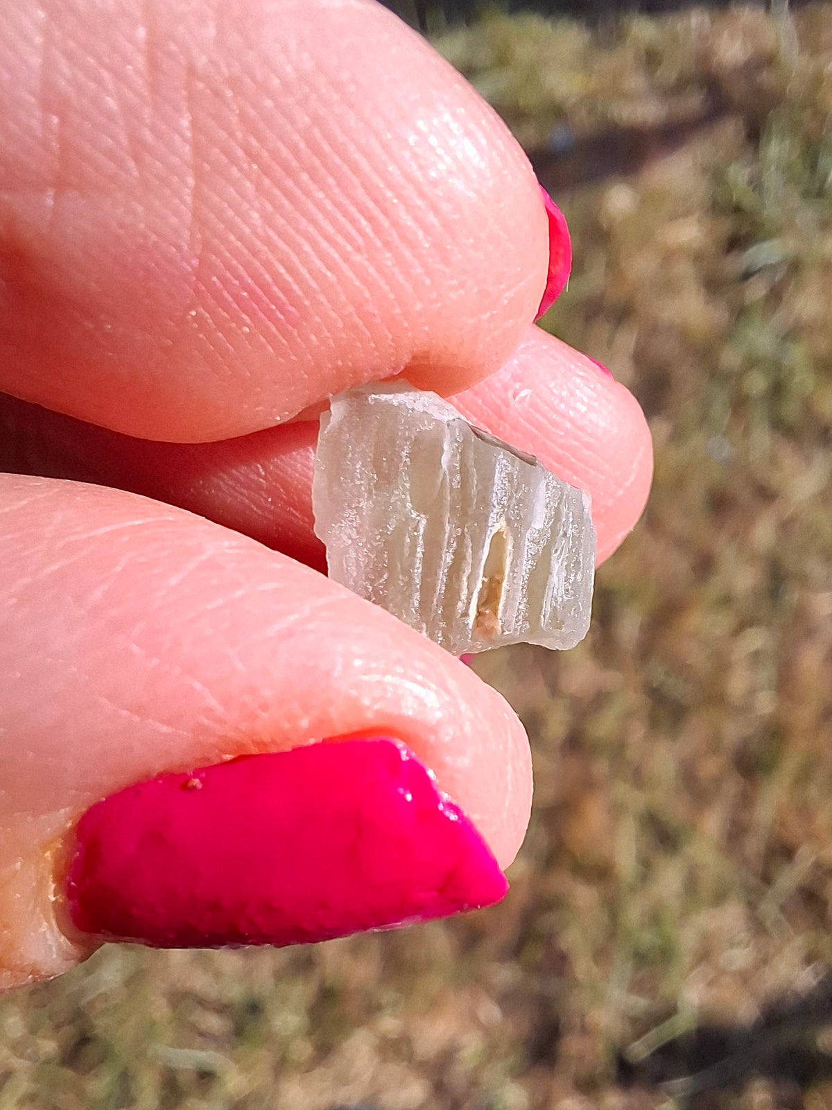 Moldavite Piece, SNOWFLAKE, FROSTED, BRUSNA, 0.28g, Tektite (Ref: 1504)