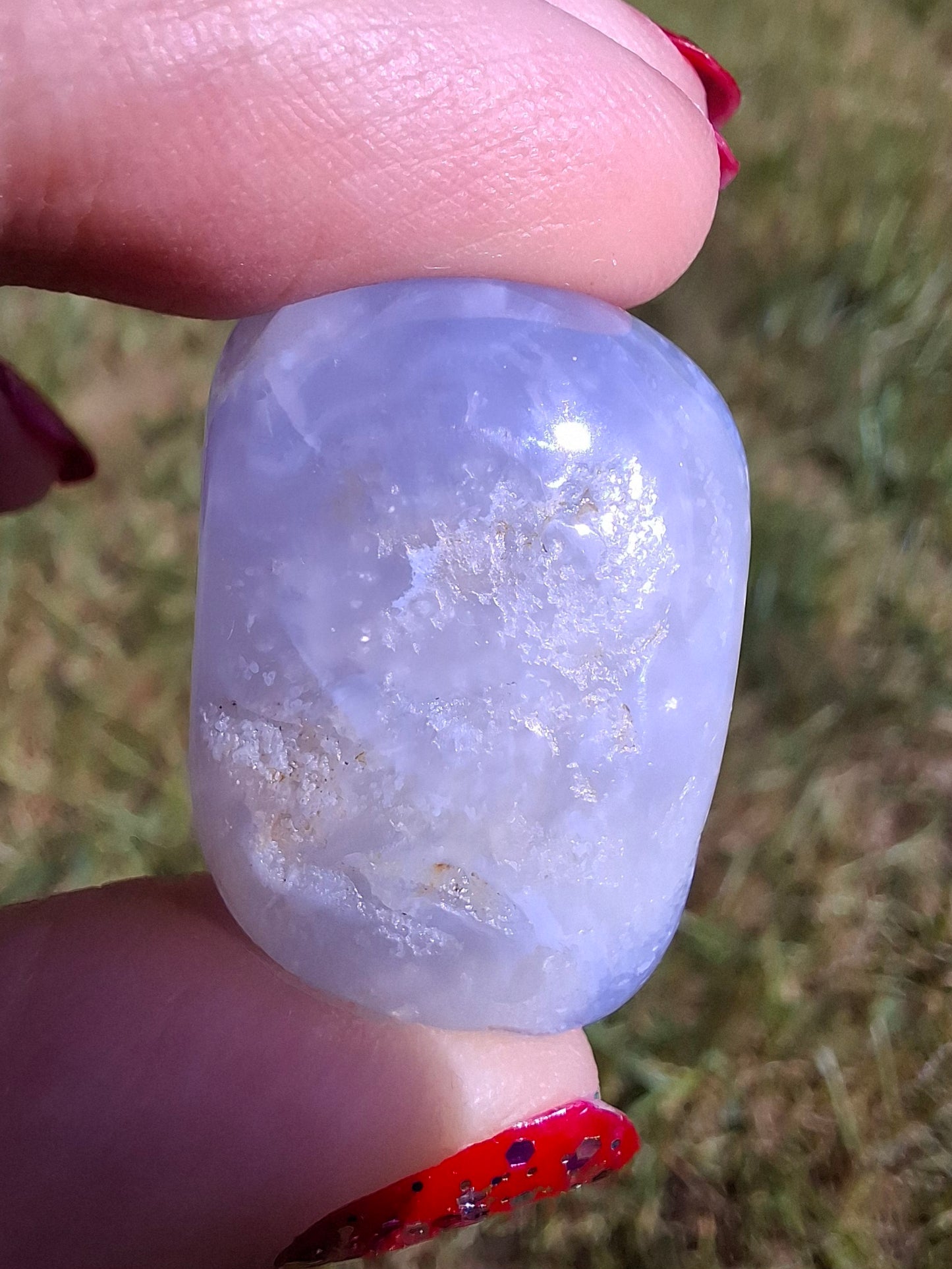 Blue Lace Agate, Tumble Stone, Crystal (Ref: T137)