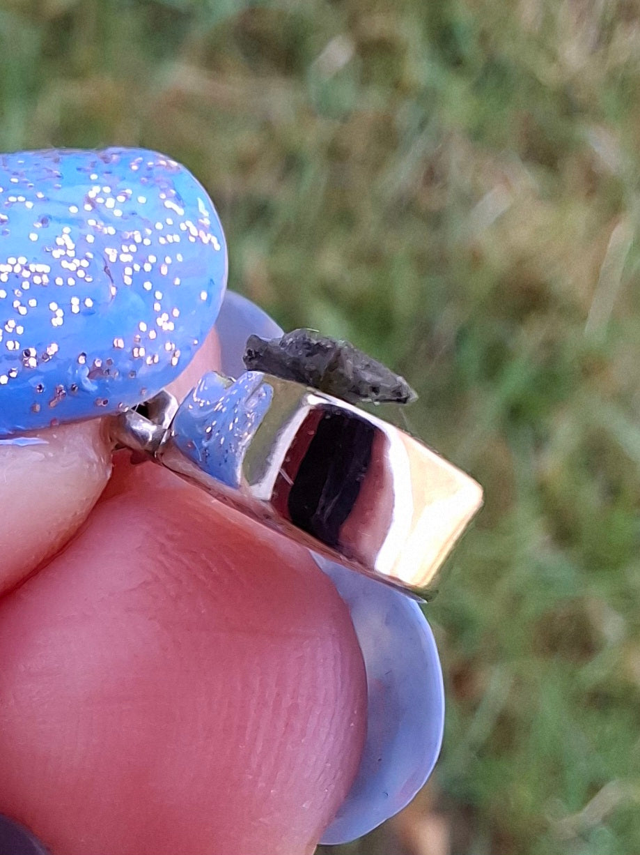 Moldavite Pendant, 925 Silver, Tektite (Ref: P47)