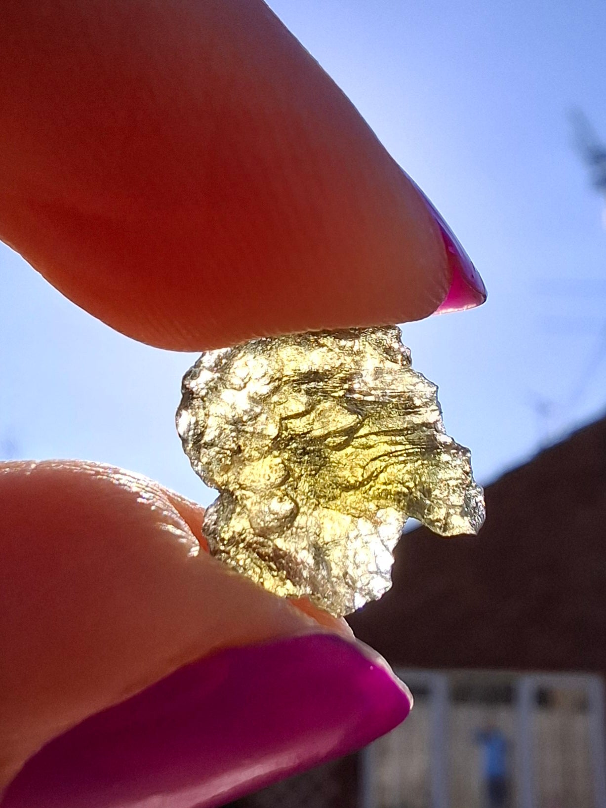 Moldavite Piece, 0.62g, Tektite (Ref: 1455)