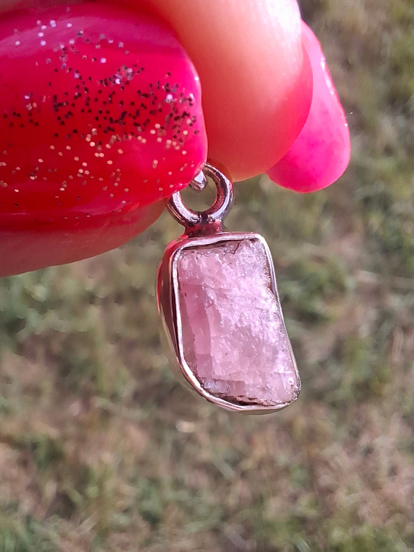 Pink Tourmaline Pendant, 925 Silver, Crystal (Ref: PT41)