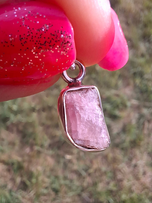 Pink Tourmaline Pendant, 925 Silver, Crystal (Ref: PT41)