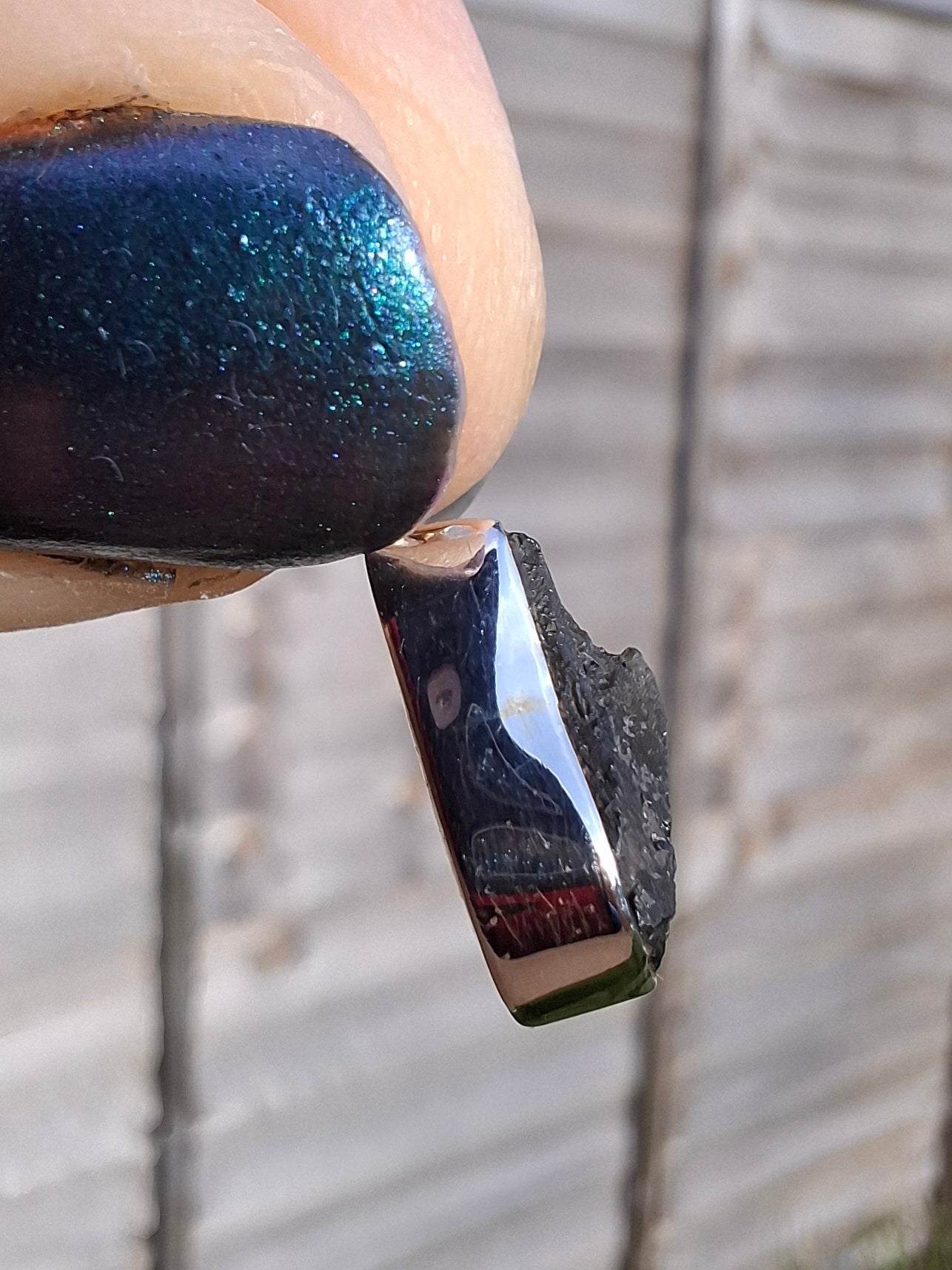 Moldavite Pendant, 925 Silver, Tektite (Ref: P6)