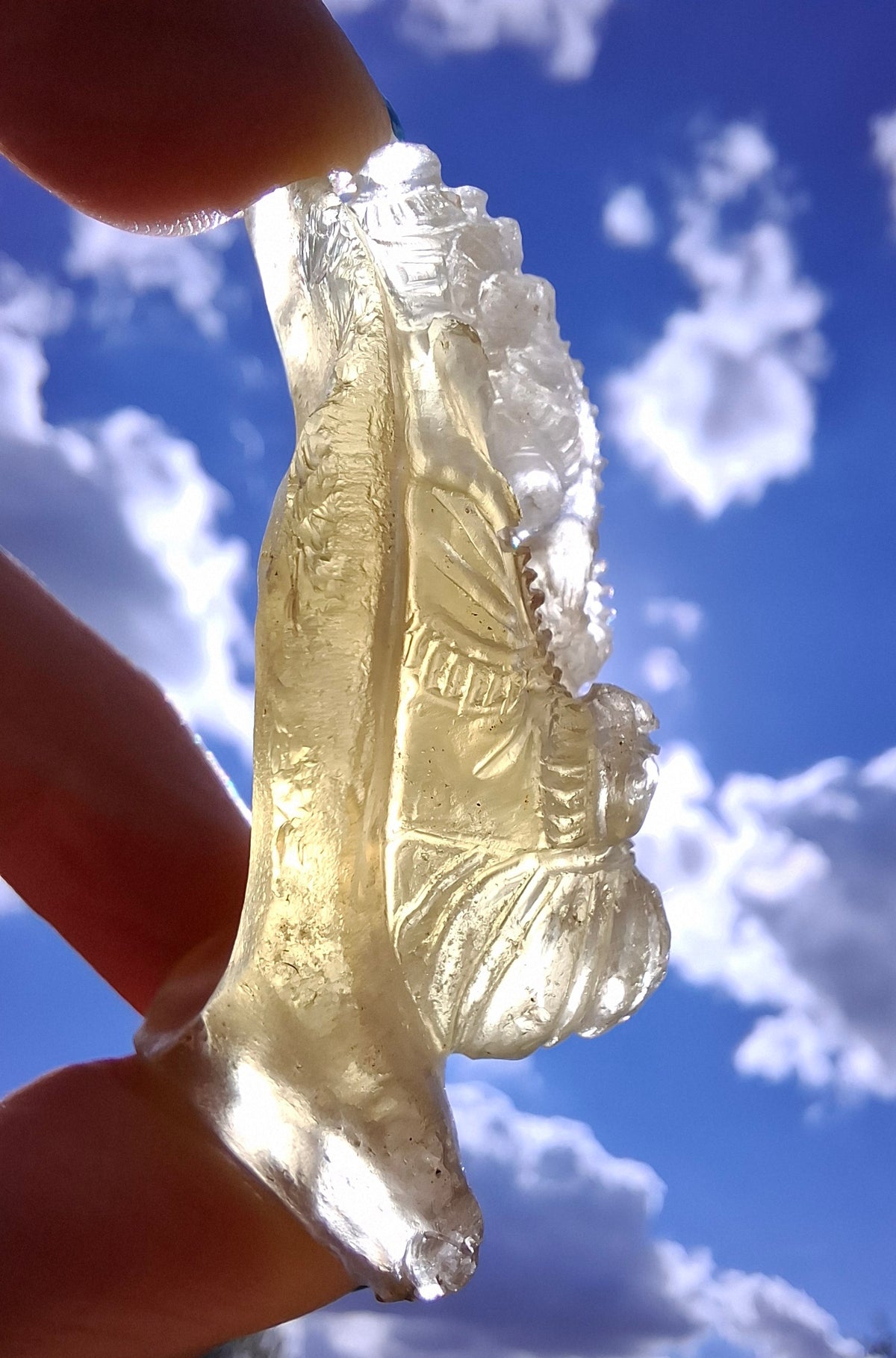 Libyan Desert Glass carving, GANESHA, 26.47g, Tektite (Ref: Ganesha1)