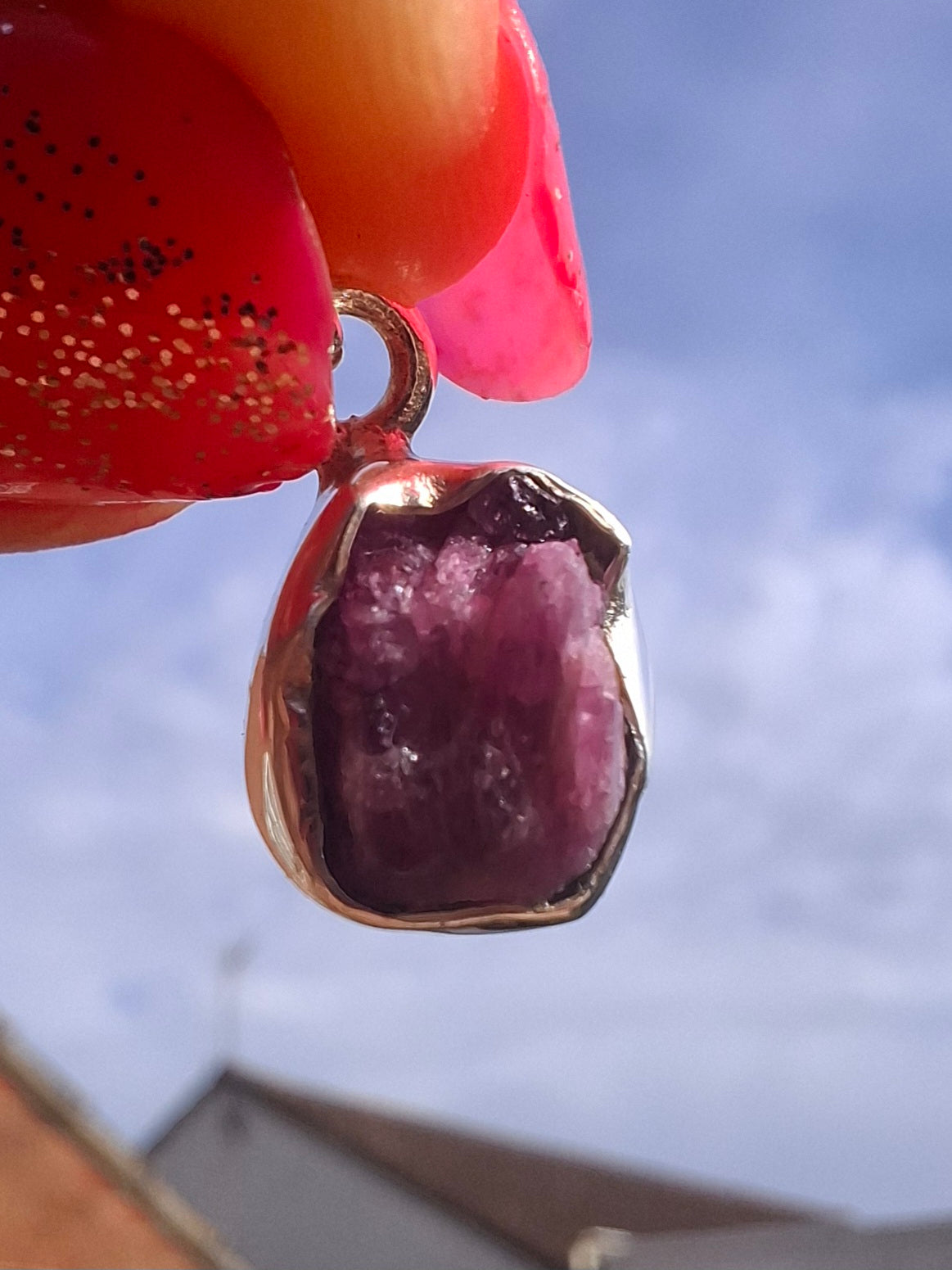 Pink Tourmaline Pendant, 925 Silver, Crystal (Ref: PT18)