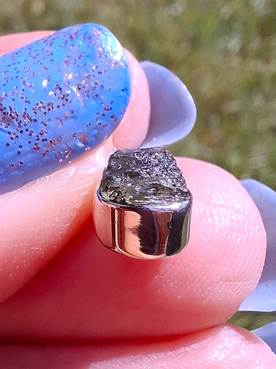 Moldavite Pendant, 925 Silver, Tektite (Ref: P89)