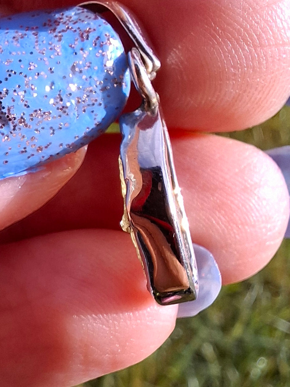 Moldavite Pendant, 925 Silver, Tektite (Ref: P43)