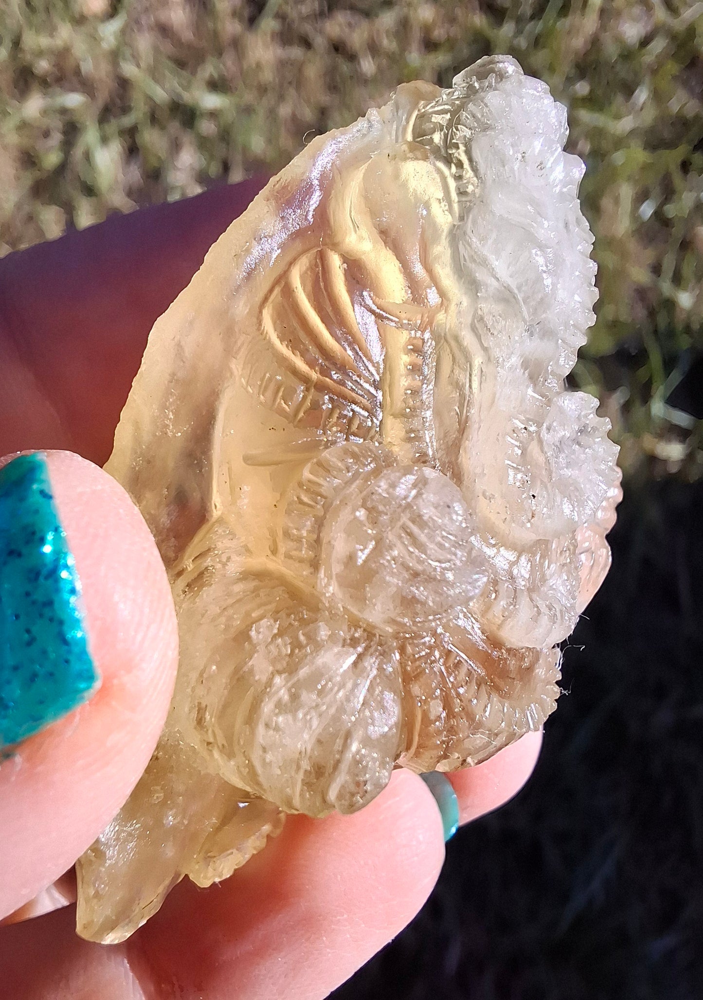 Libyan Desert Glass carving, GANESHA, 26.47g, Tektite (Ref: Ganesha1)