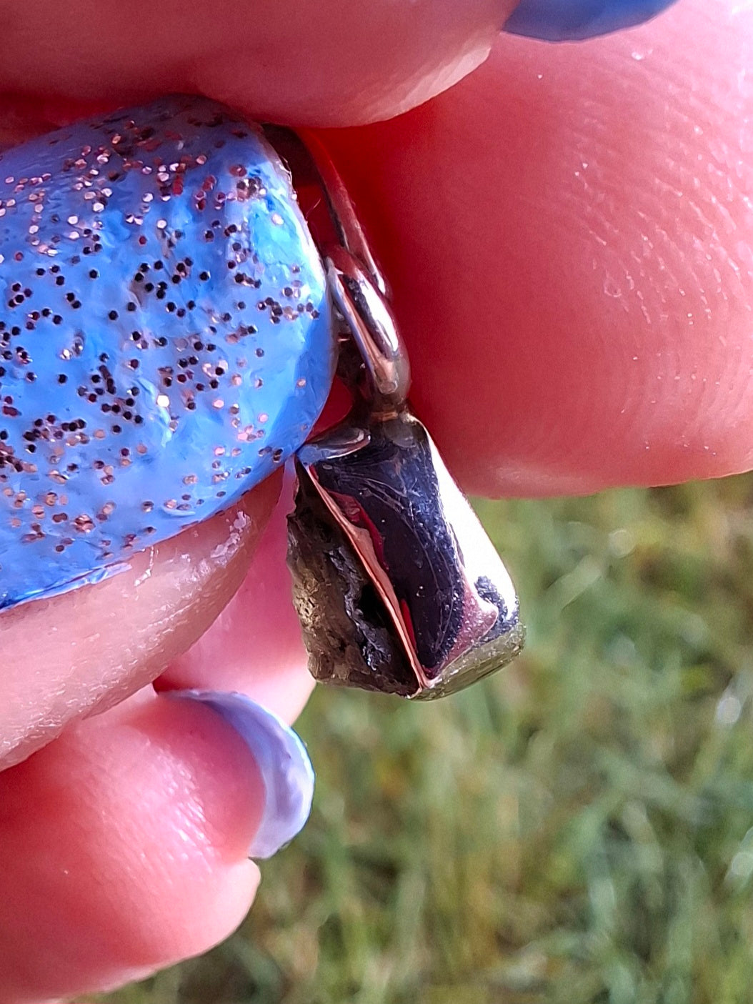 Moldavite Pendant, 925 Silver, Tektite (Ref: P34)