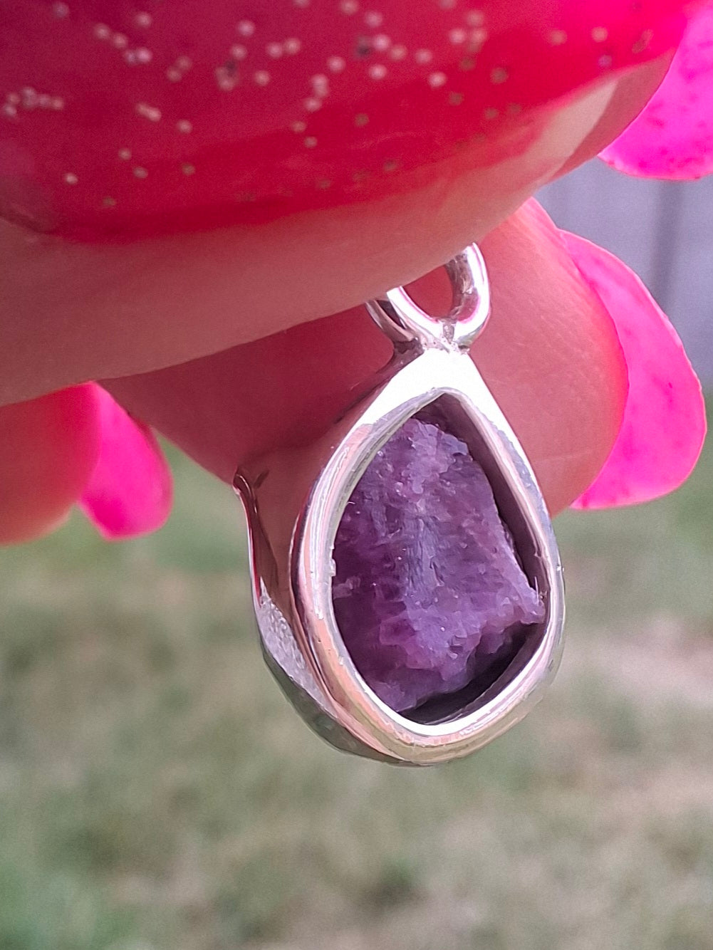 Pink Tourmaline Pendant, 925 Silver, Crystal (Ref: PT18)
