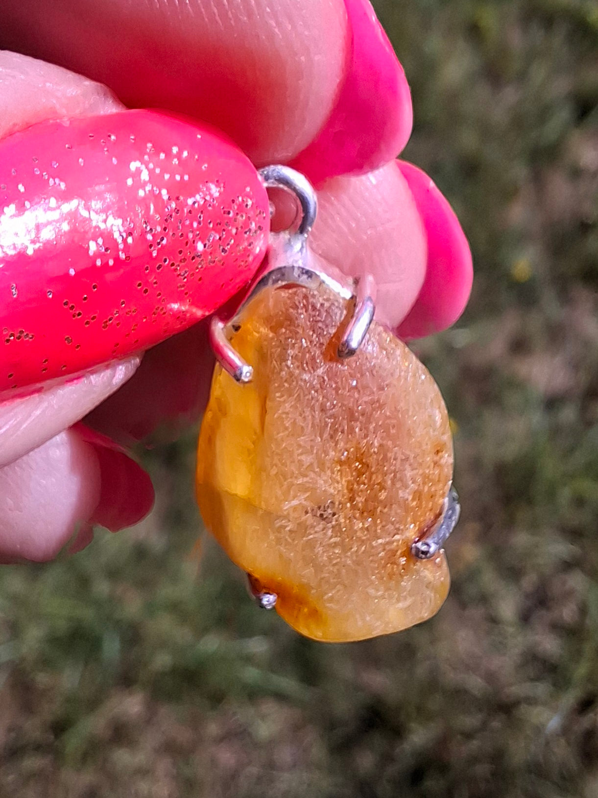 Baltic Amber Pendant, 925 Silver, Fossil (Ref: AP5)