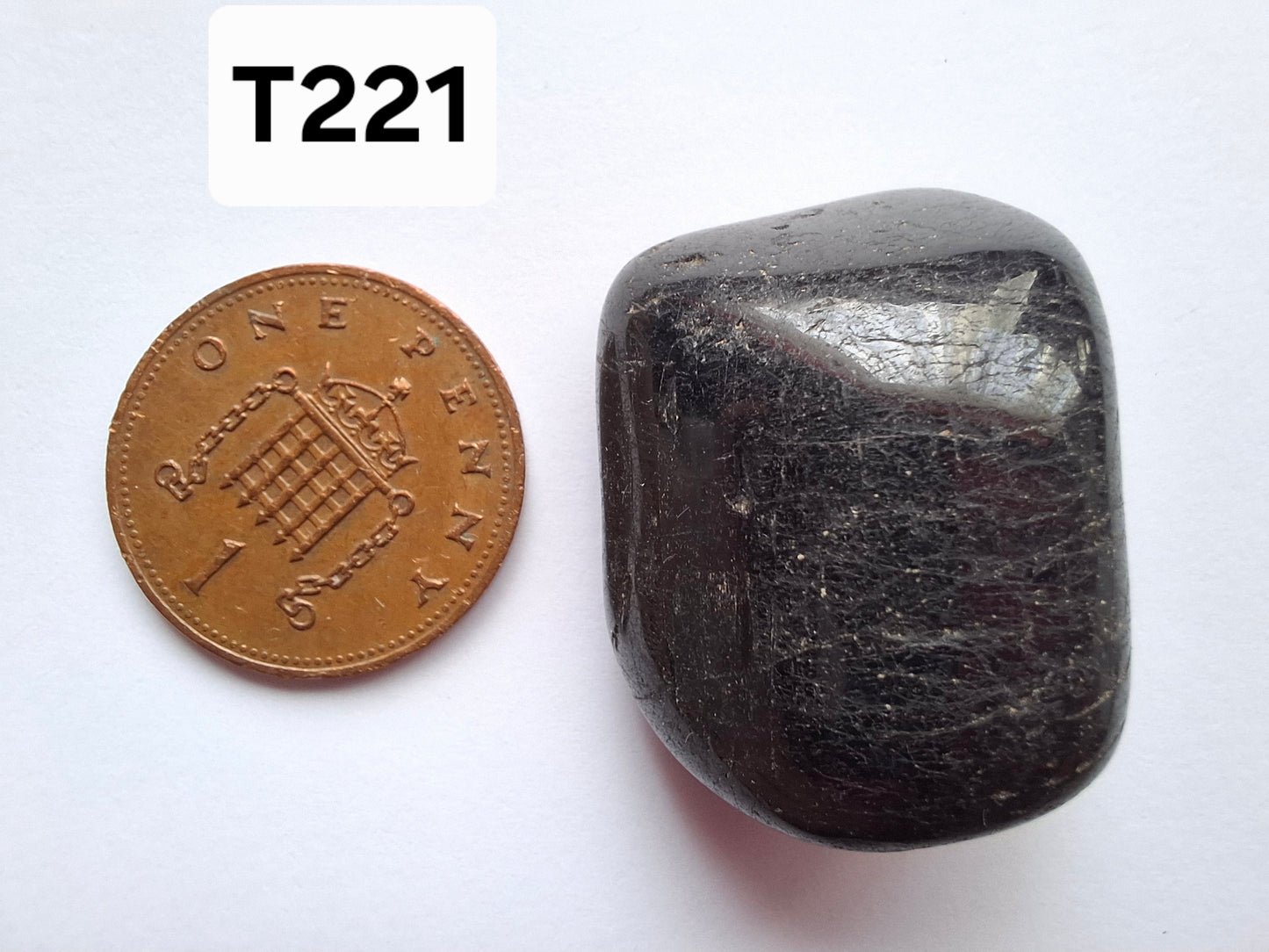 Black Tourmaline, Tumble Stone, Crystal (Ref: T221)